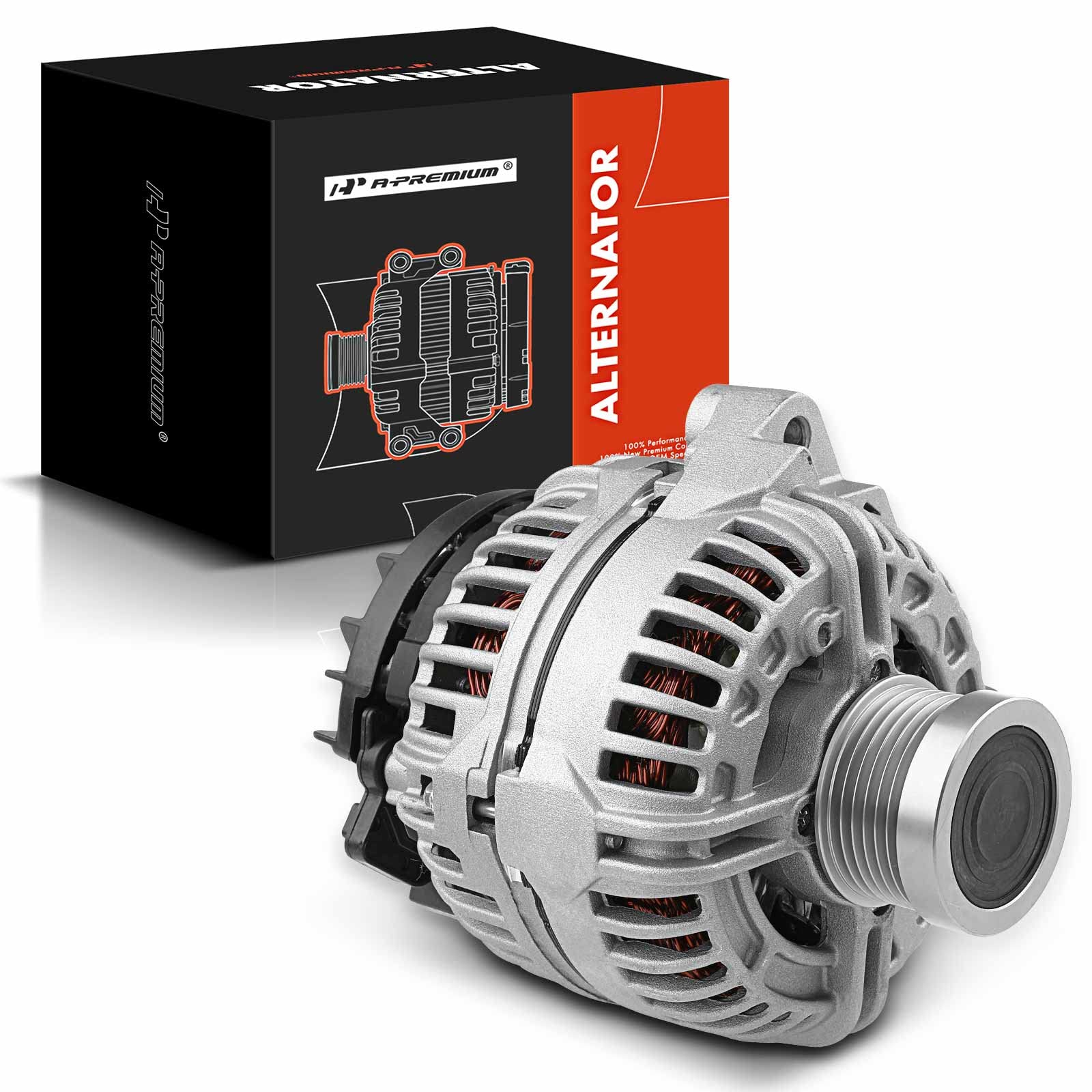 Photo 1 of A-Premium Alternator Compatible with Volvo C70 00-04, S60 01-04/01, S70 99-00, V70 99-04, 2.3L 2.4L, 120Amp 12V Clockwise 6-Groove Pulley, Replace# 9459092, 9459077, 8602276, 8601841-3
