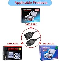 Vista 4 de JoFong Cable de extensión de controlador de 9 pines para consolas de juegos retro clásicas AV 620, HD 621, HD 821 Plug and Play Cable de extensión