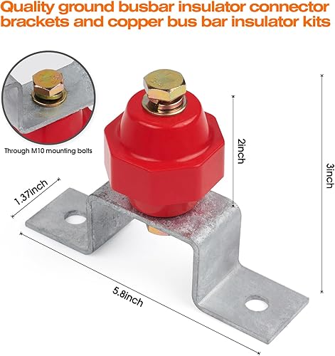 Miniatura 3 de 4 aisladores de separación de 2500 V con soportes de montaje de barra colectora