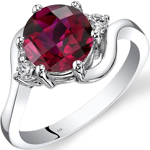 PEORA Created Ruby Diamond Ring