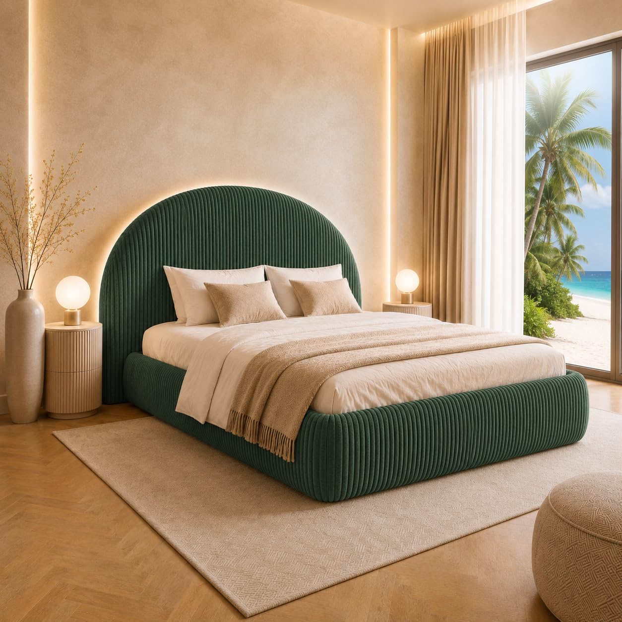 POSO 014 Lit à sommier tapissier, 180 x 200 cm, avec matelas Bonell, sans surmatelas