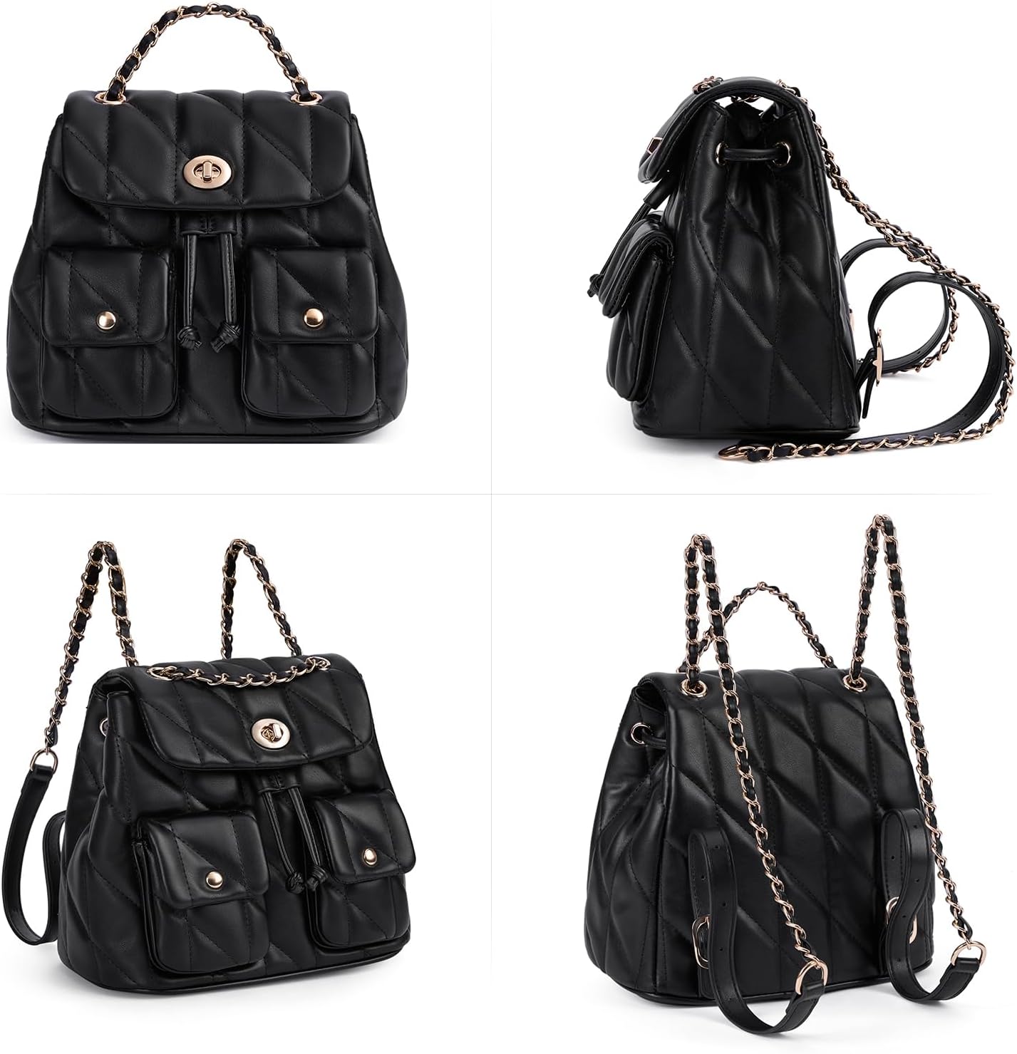 CLUCI Crossbody Bag for Women PU Leather Shoulder Bag, Convertible Small Tabby Backpack Purse for Travel - Image 6