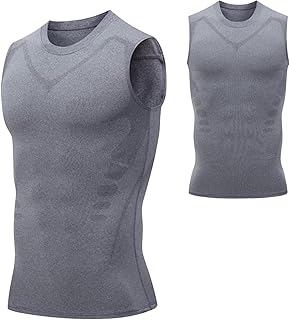 Colete Modelador Iônico | Body Shaper Colete Compressão Homens Barriga Colete | Camisa modeladora apertada que não agria pele para ciclismo Puchen