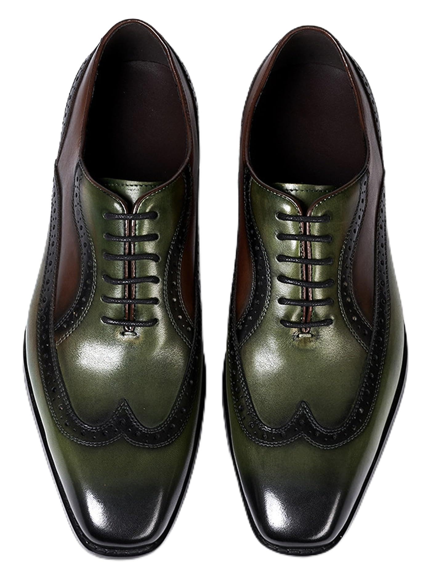 Santimon Mens Oxfords Formal Dress Suit Shoes Genunie Leather Wingtip Brogues Modern Derby Fashion Prom Wedding Business Casual Comfortable Tuxedo