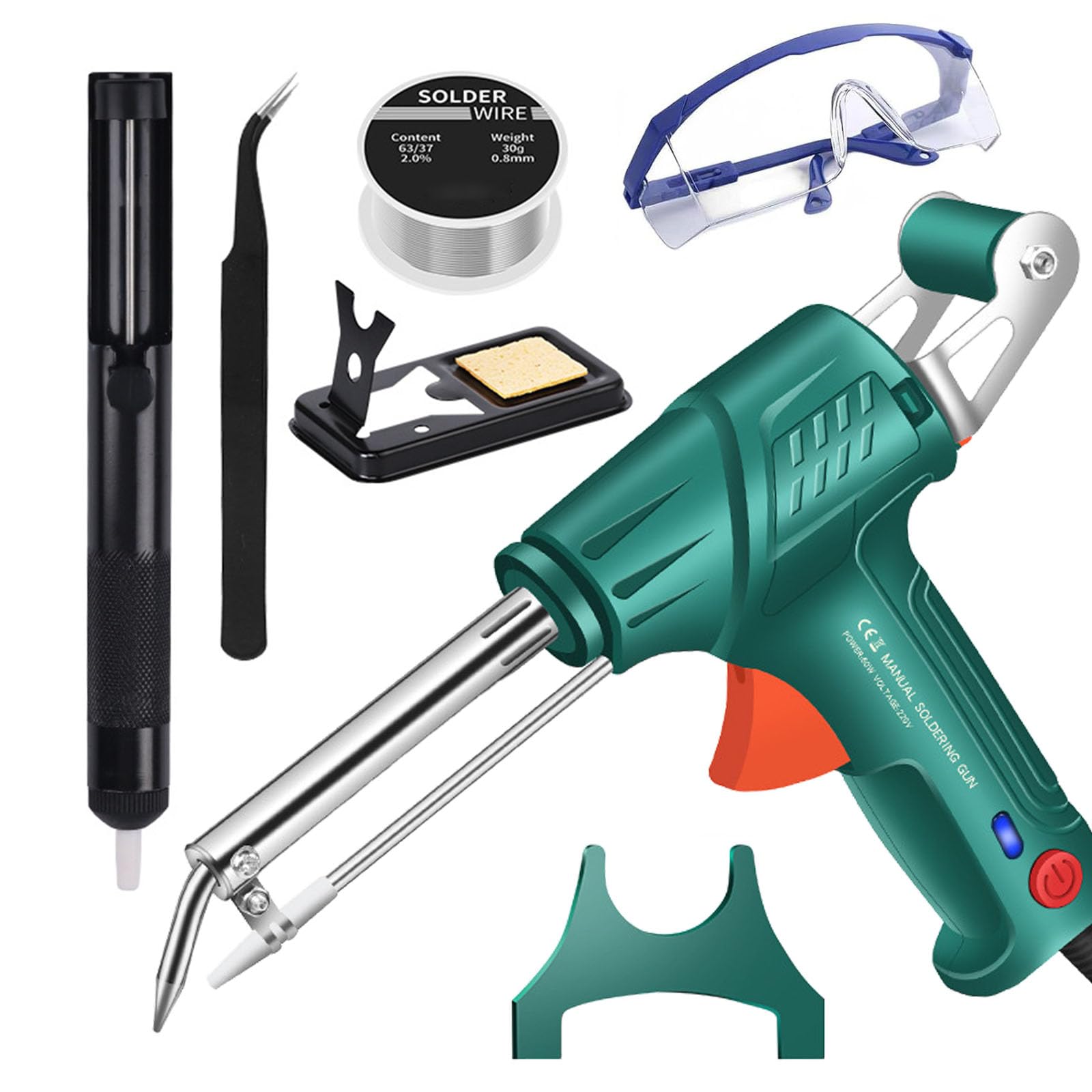 Internally Heated Industrial Laser Welding Tools, Industrial Laser Welding Machine, Portable Multi-Function Soldering Iron Soldering Gun, 3-in-1 with Rust Cutting/Removal/Welding (Green, External)