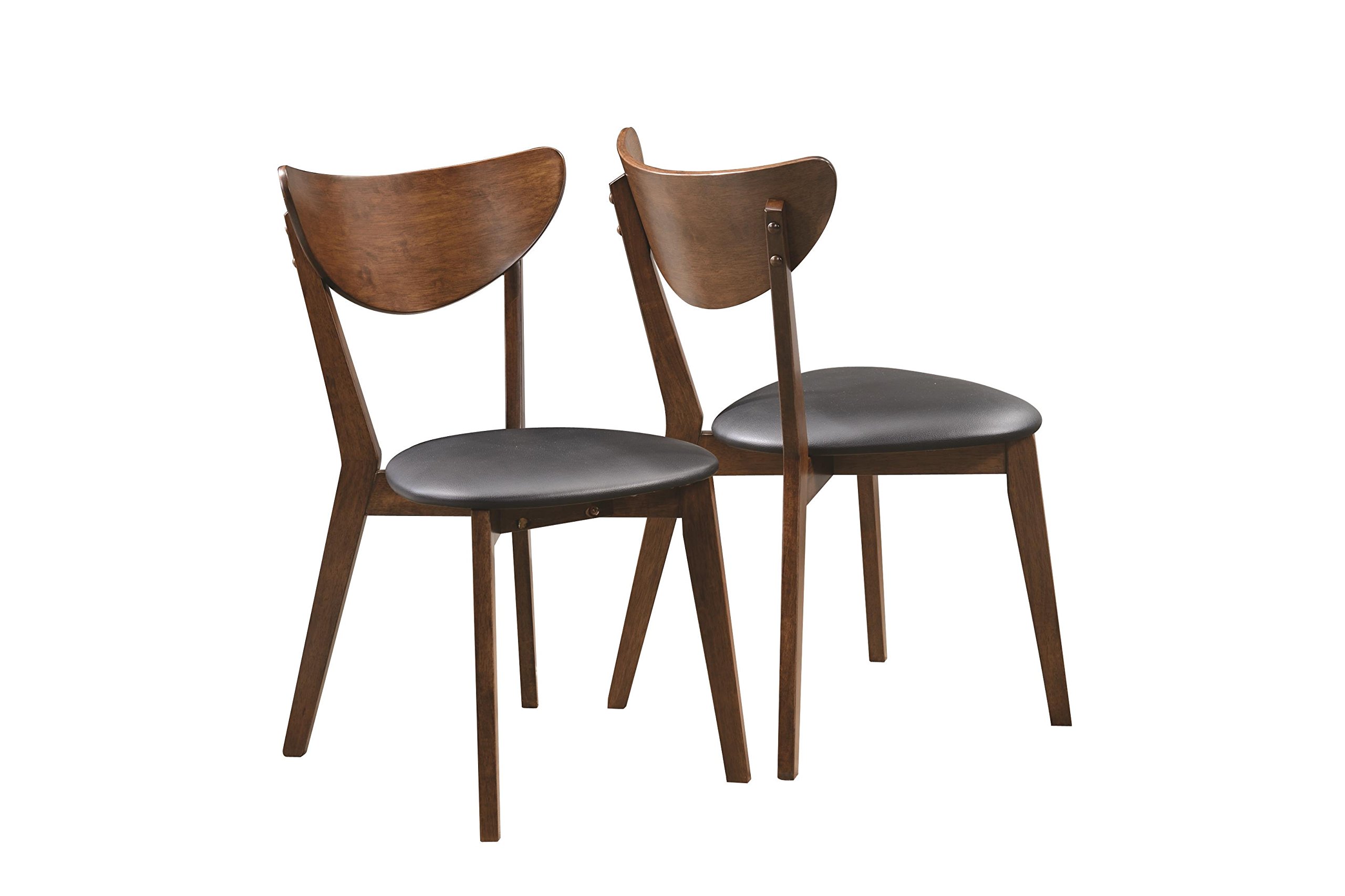 Coaster Dining Chair - Set of 2 Black/Dark Walnut/Qty 2/Contemporary