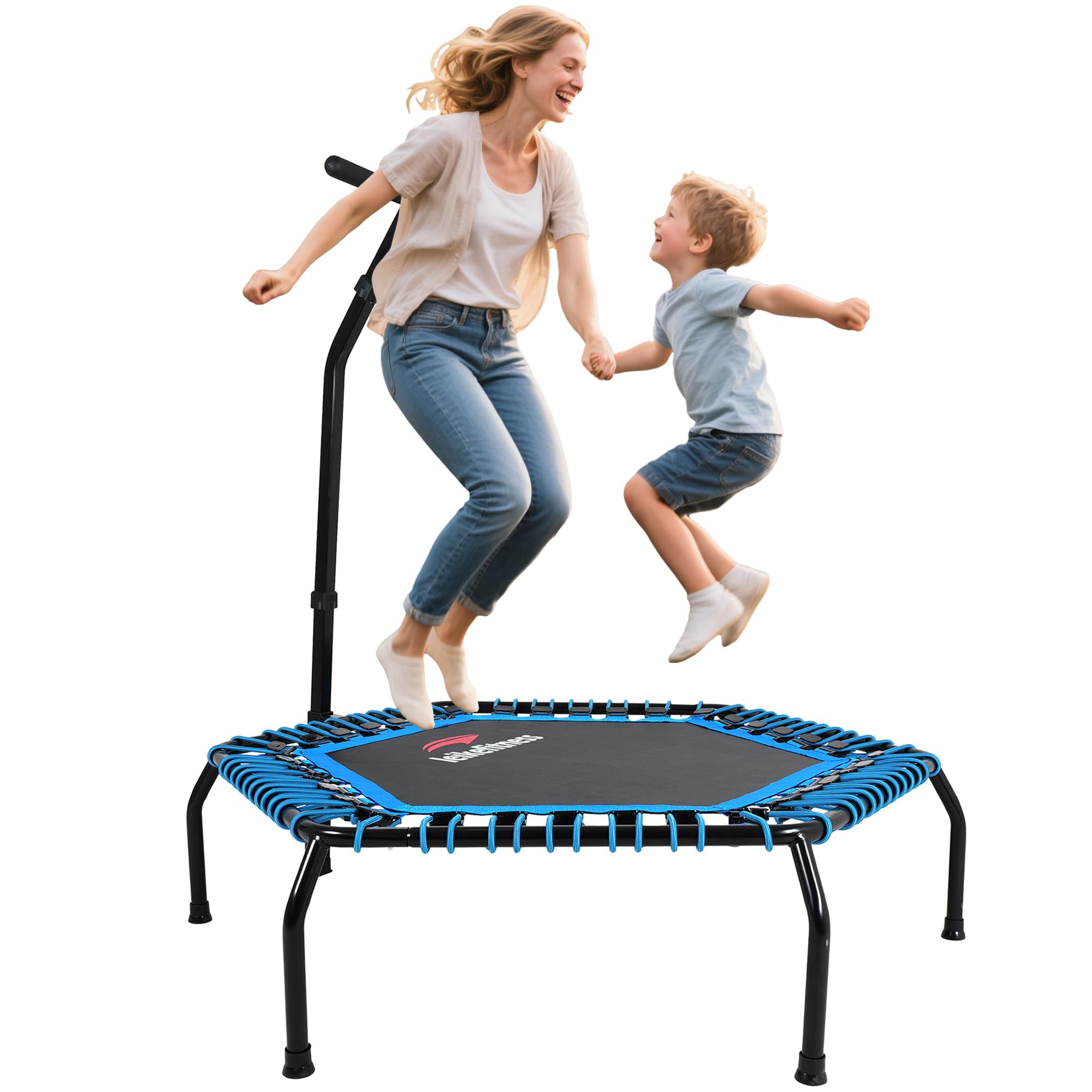 Amazon | LeikeFitness トランポリン 大きいサイズ 8段階調節可能 補助