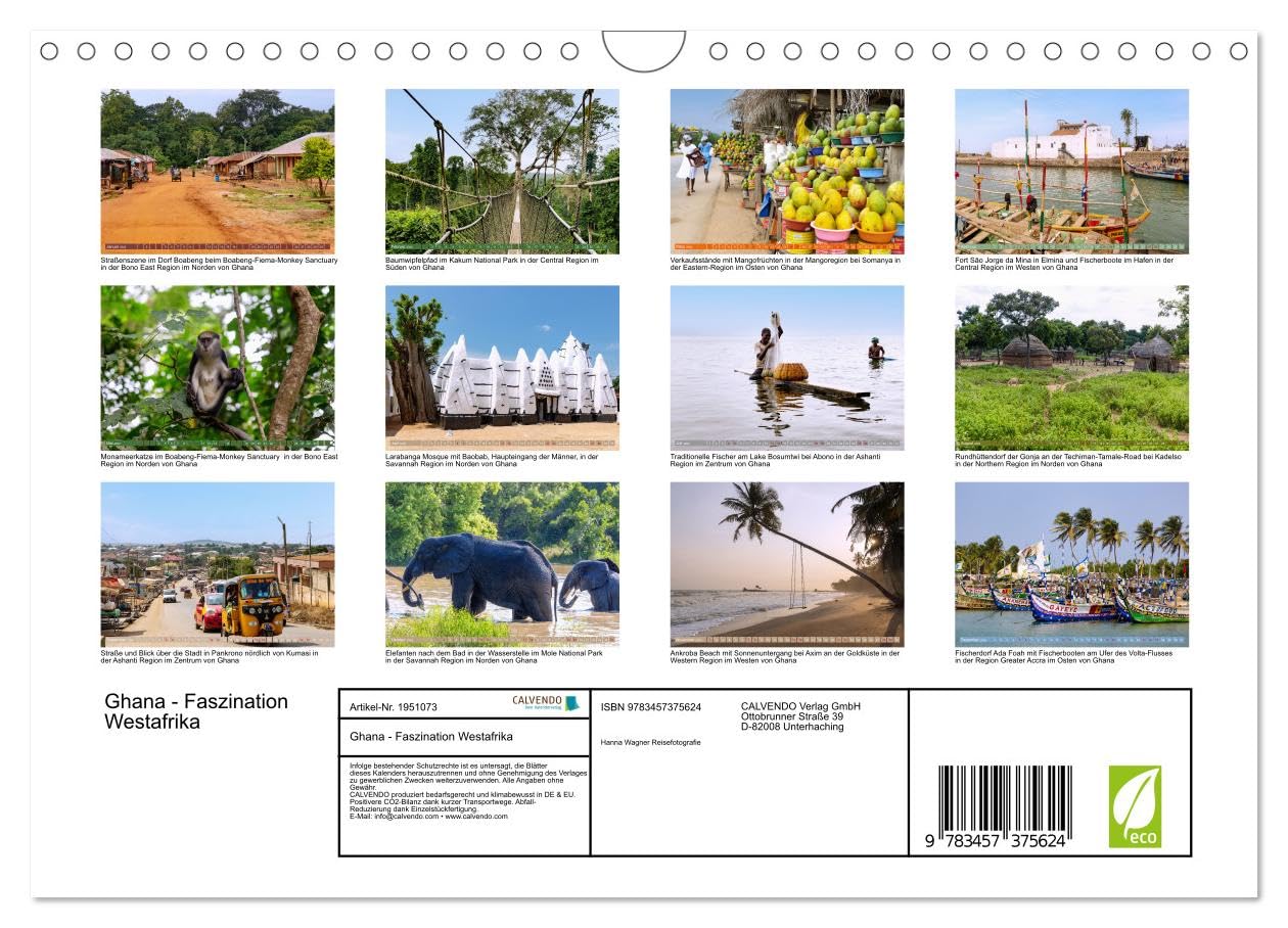 Ghana - Faszination Westafrika (Wandkalender 2026 DIN A4 quer), CALVENDO Monatskalender: Dieser Kalender ist eine Hommage an die Schönheit und Vielfalt Ghanas. (CALVENDO Orte)