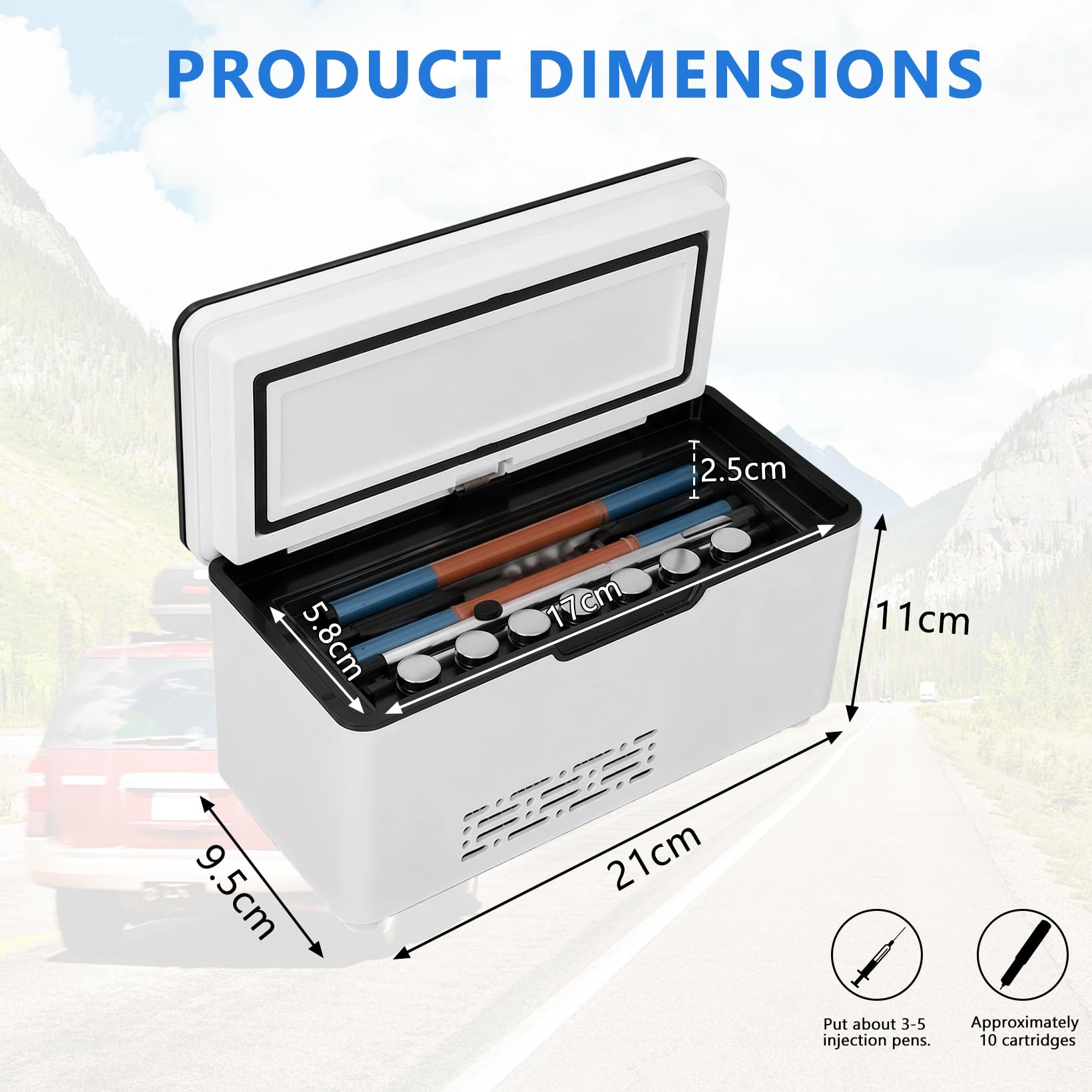 Glacière électrique portable pour insuline 0 à 18°C avec écran LED tactile | glacière électrique pour insuline, interférences et gouttes oculaires, convient pour les voyages, la voiture et les