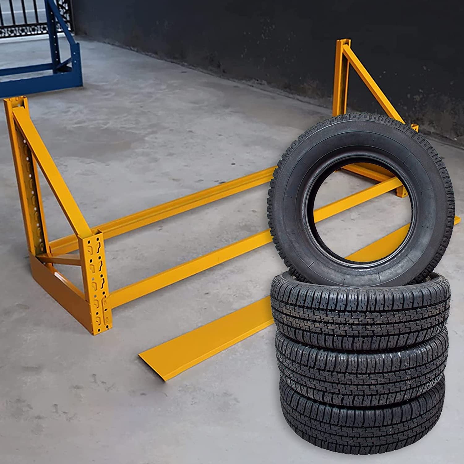 Supporto per Pneumatici ad Alta Resistenza, Supporto da Parete per Pneumatici da Garage/capannoni/Appartamenti, espositore per Pneumatici/Cerchi(120x55x80cm(47x21.7x31.5 in)