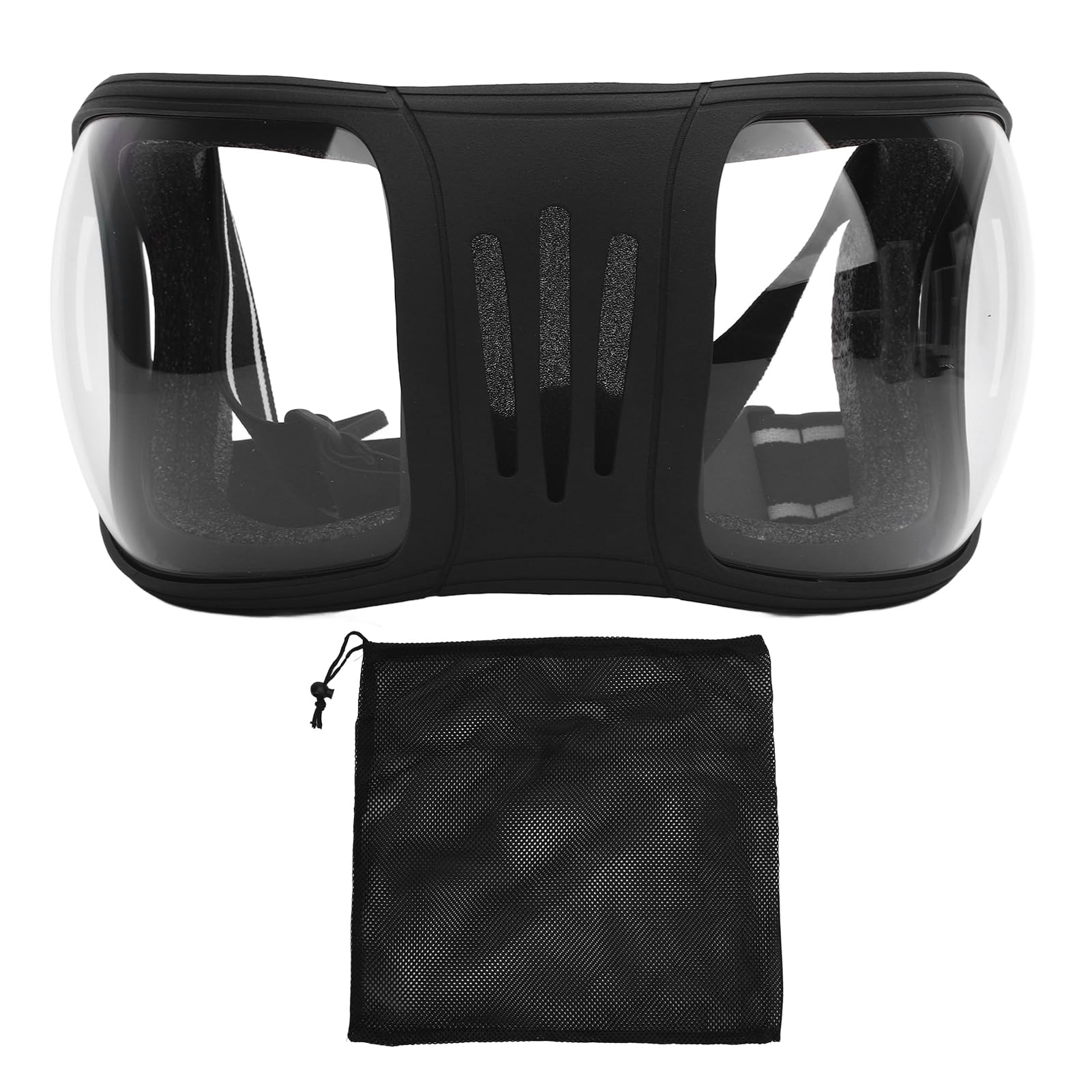 Lunettes de Courses de Chevaux Sangle Sécurisée Réglable, Toit-Vent, Anti-Sable, Anti-poussière, Matériau Durable