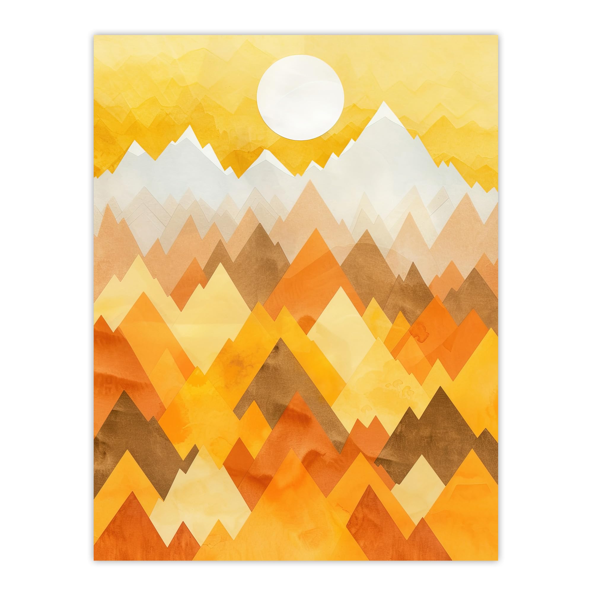 Artery8 Sunrise Over Himalayan Mountain Range Geometric Living Room Large Wall Art Poster Print Thick Paper 18X24 Inch