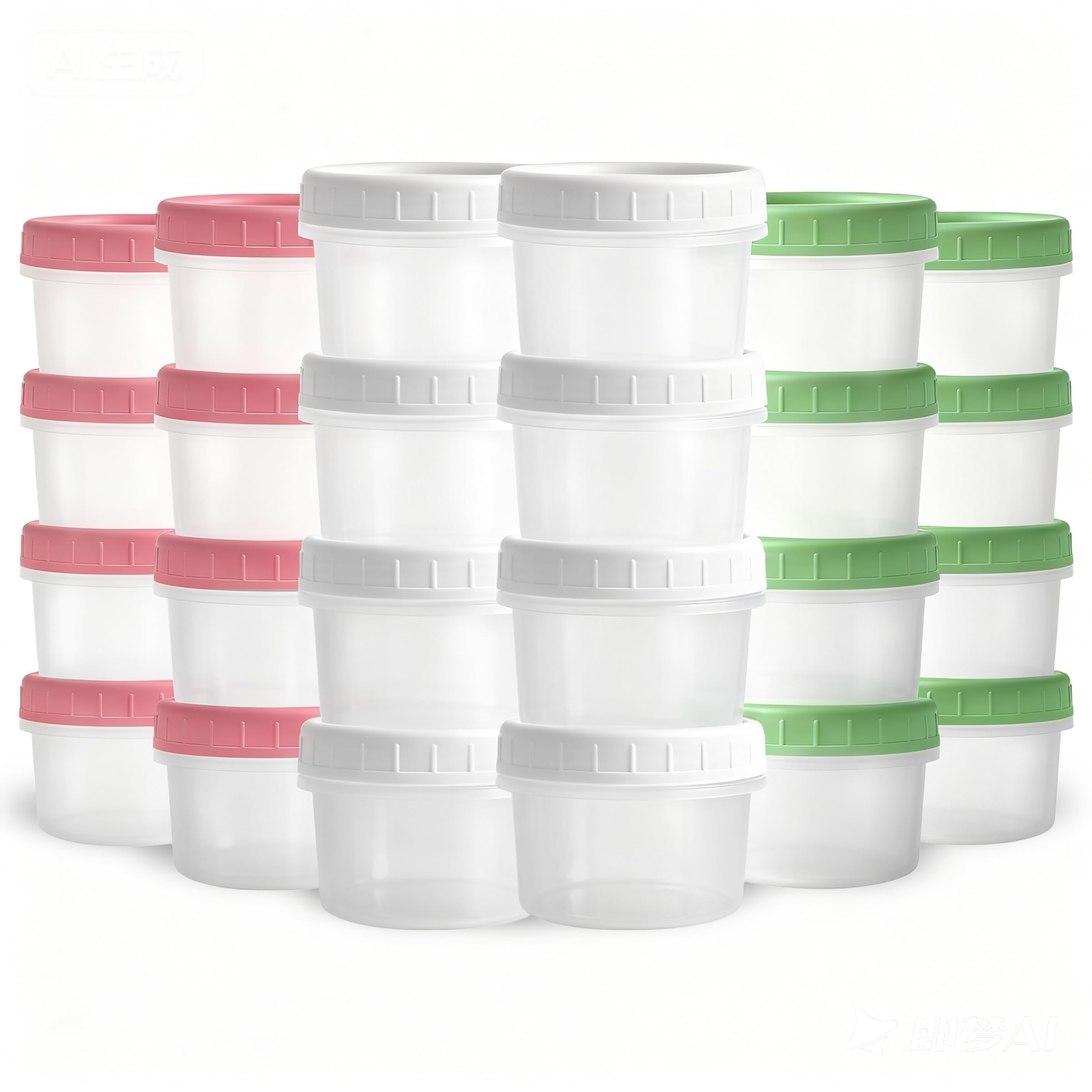 24pcs Small Food Containers with Lids, 4oz /120ml Reusable Deli Food Storage Bowls, Stackable Meal Prep Containers, BPA Free, Microwave & Freezer Safe, Portion Control for Snacks, Salad Dressings