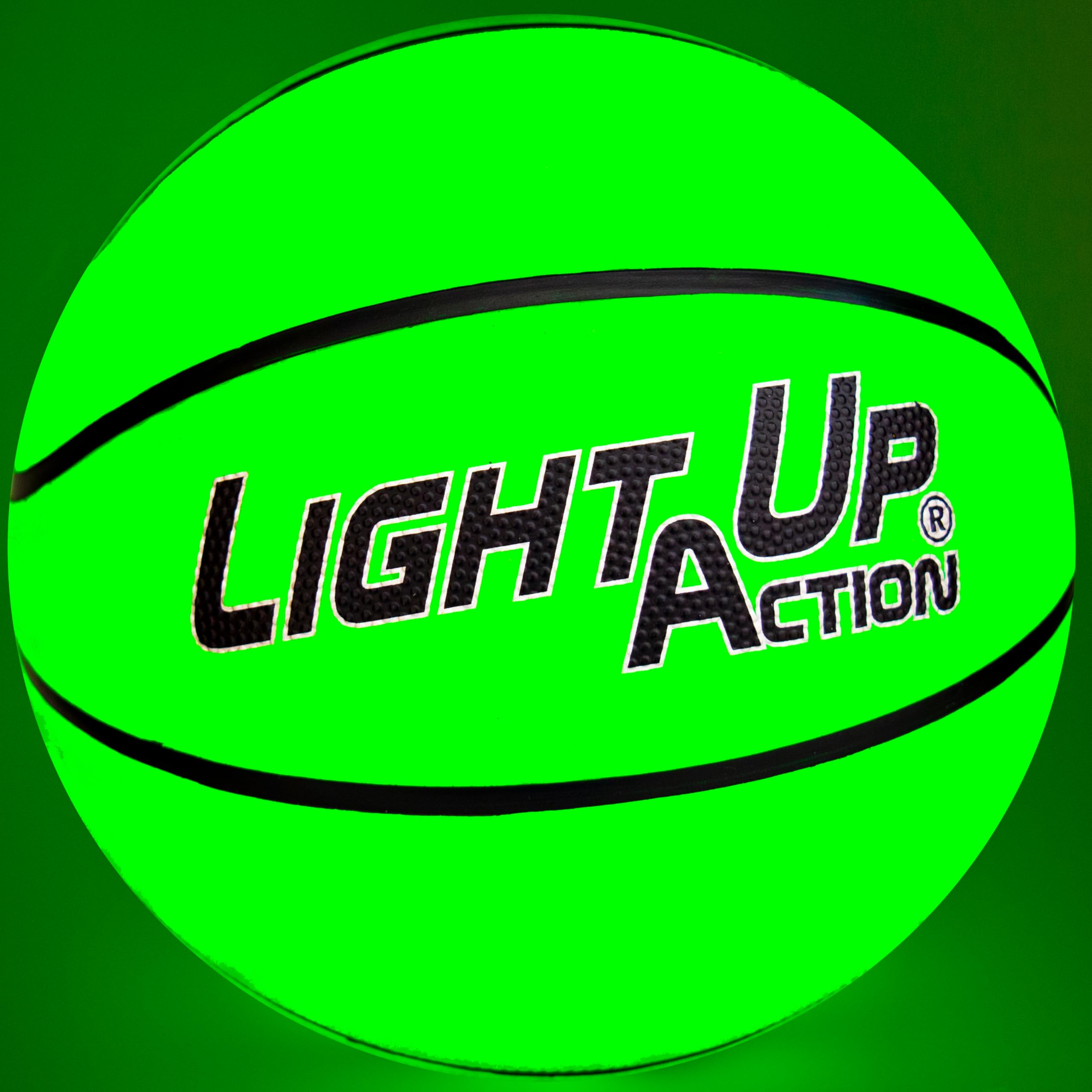 Light Up Action Green LED Basketball USB-C Rechargeable Size 7 New and Improved Model