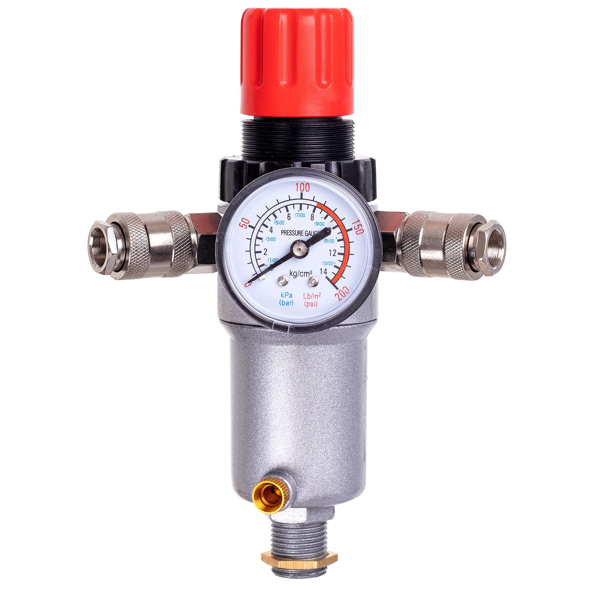 Profi 1/2" Druckluftregler Druckminderer mit Luftfilter und Manometer Filter