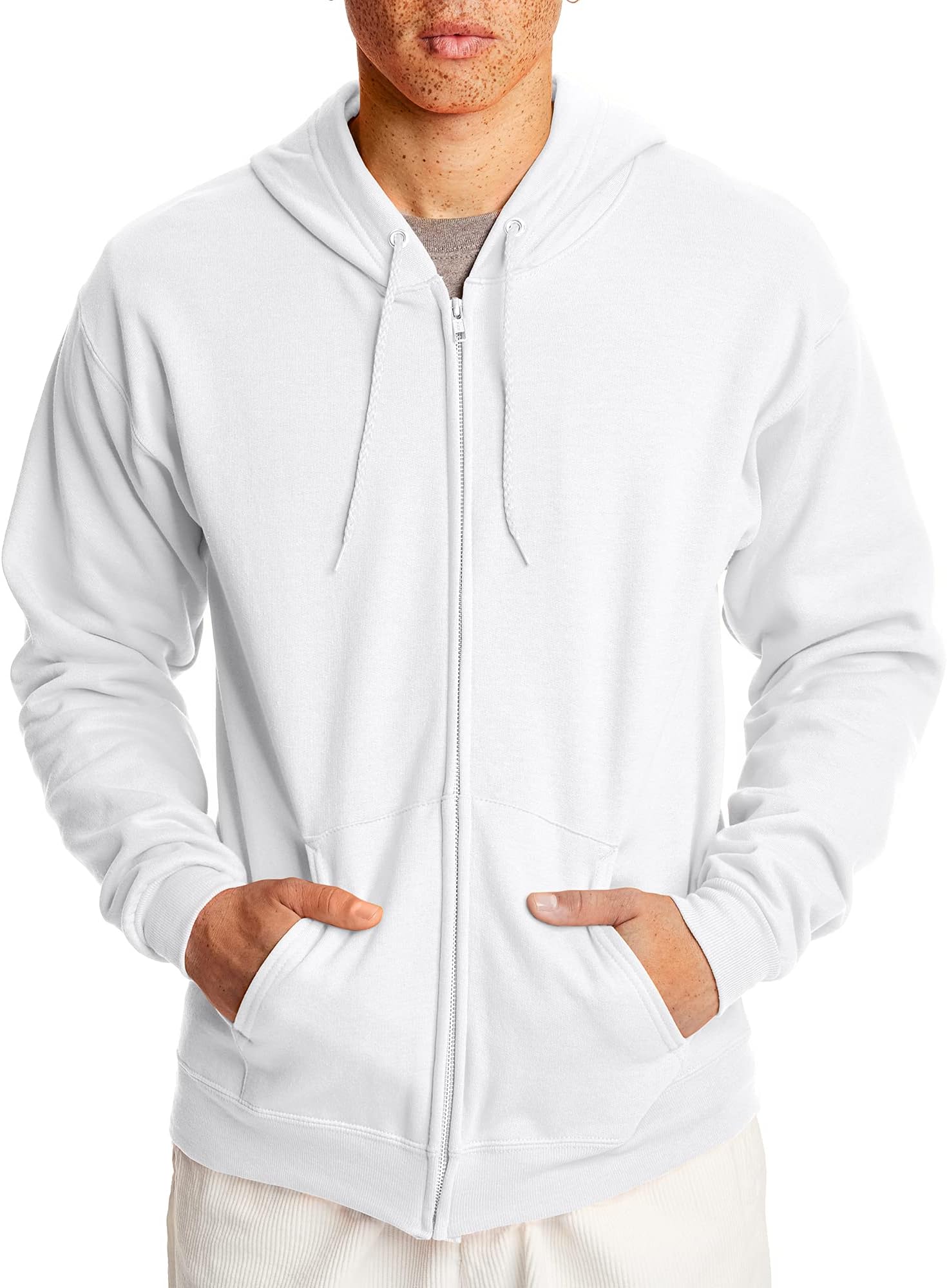 Men's Zip-up Hoodie, Ecosmart Fleece Full-zip Hoodie for Men, Hooded Sweatshirt
