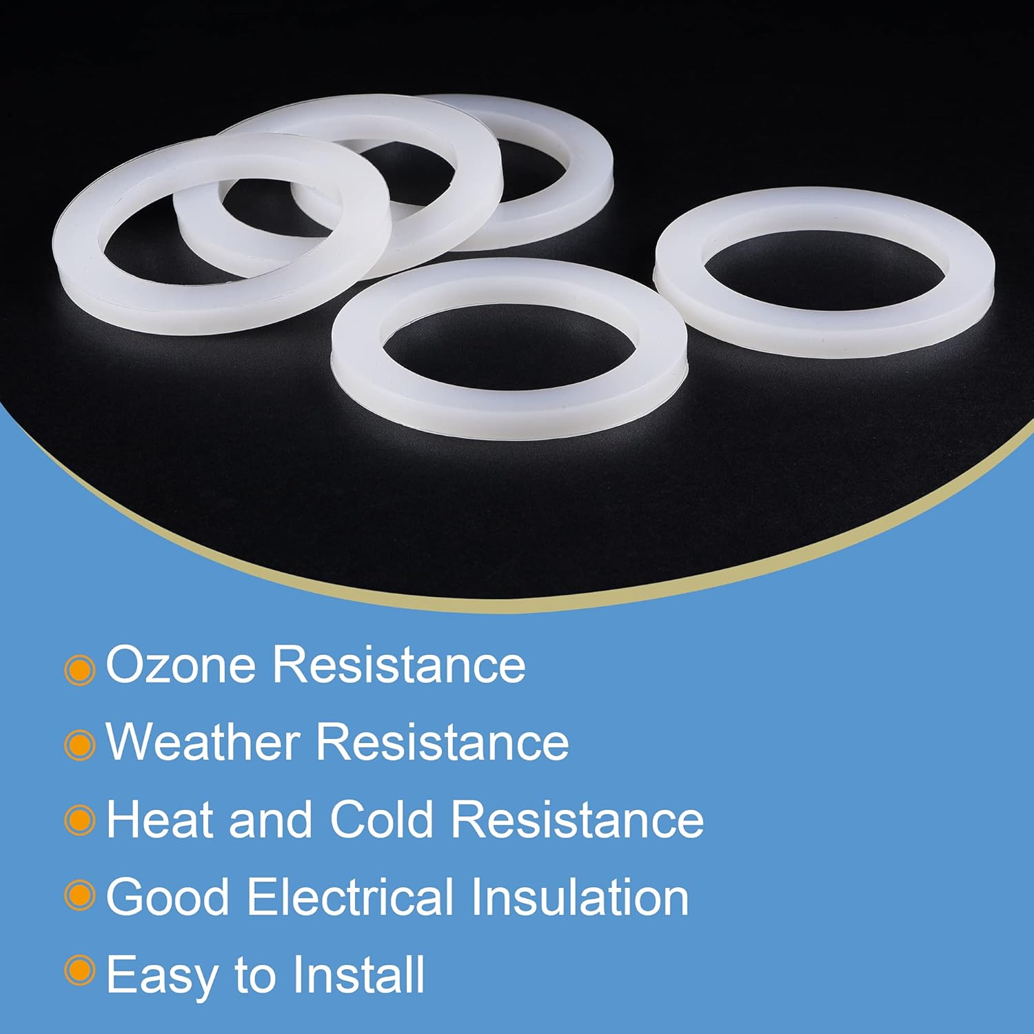 MECCANIXITY Silicone Rubber Flat Washer 2-1/2 Inch DN65 Gasket for Wrench Type Quick Connector, White Pack of 10