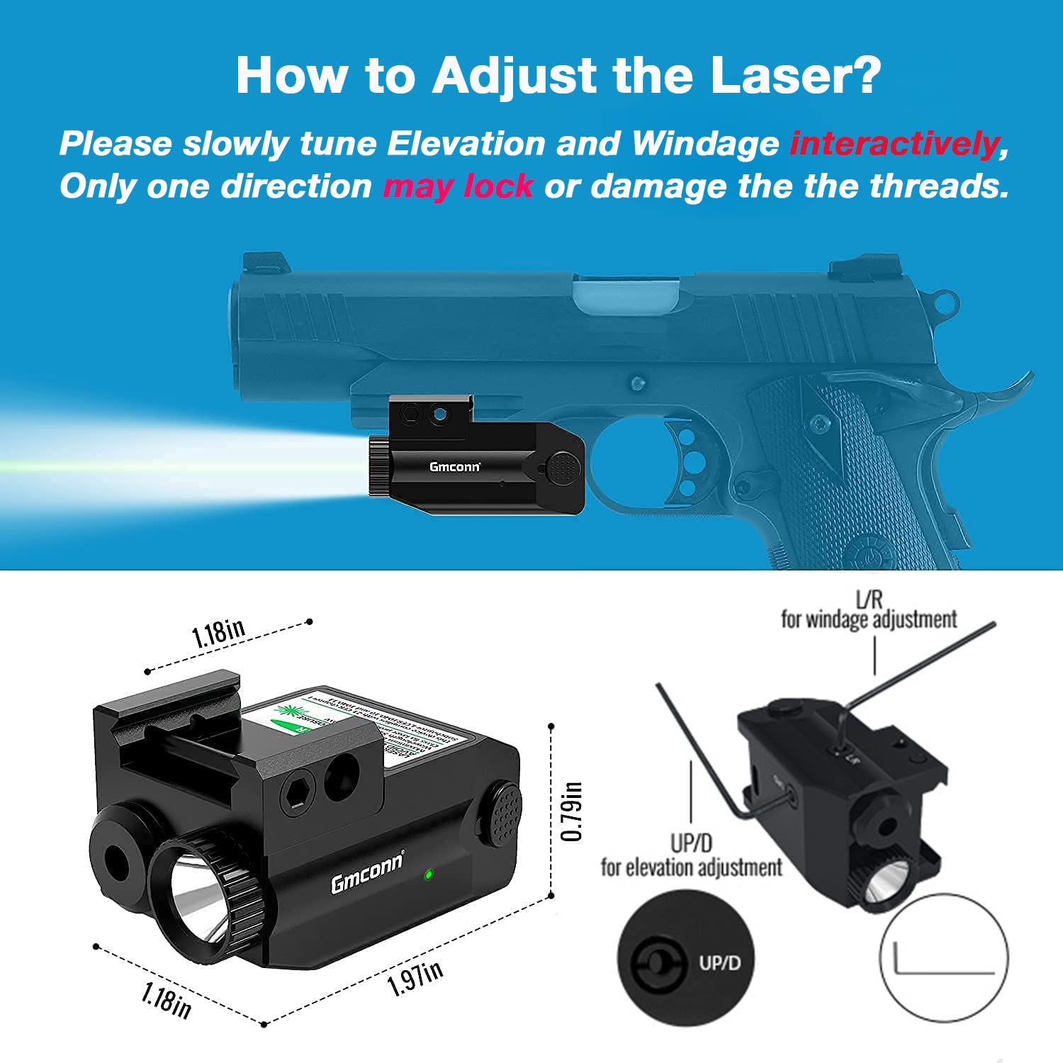 Gmconn Tactical Flashlight Green Laser Combo Tactical Green Laser Sight