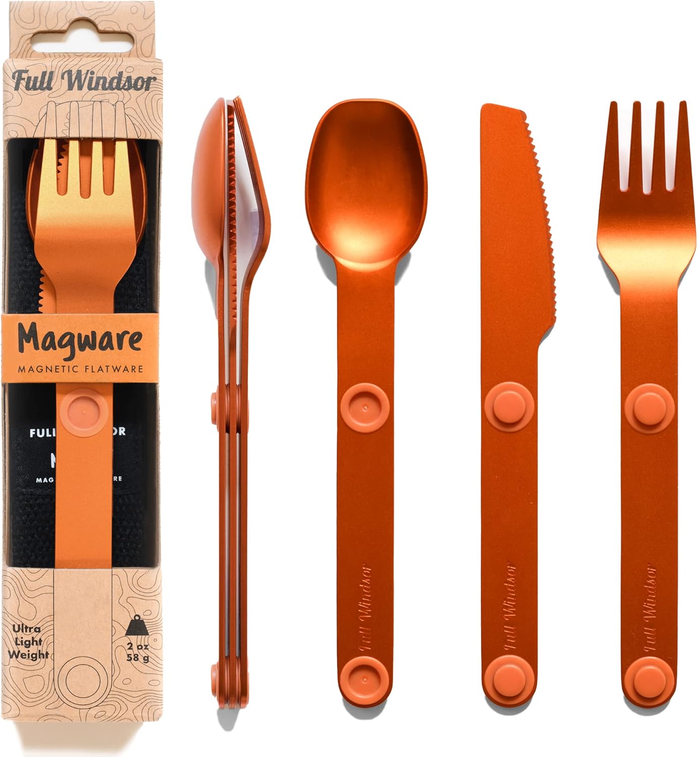 MAGWARE Camping Utensils Portable Cutlery Set with Case