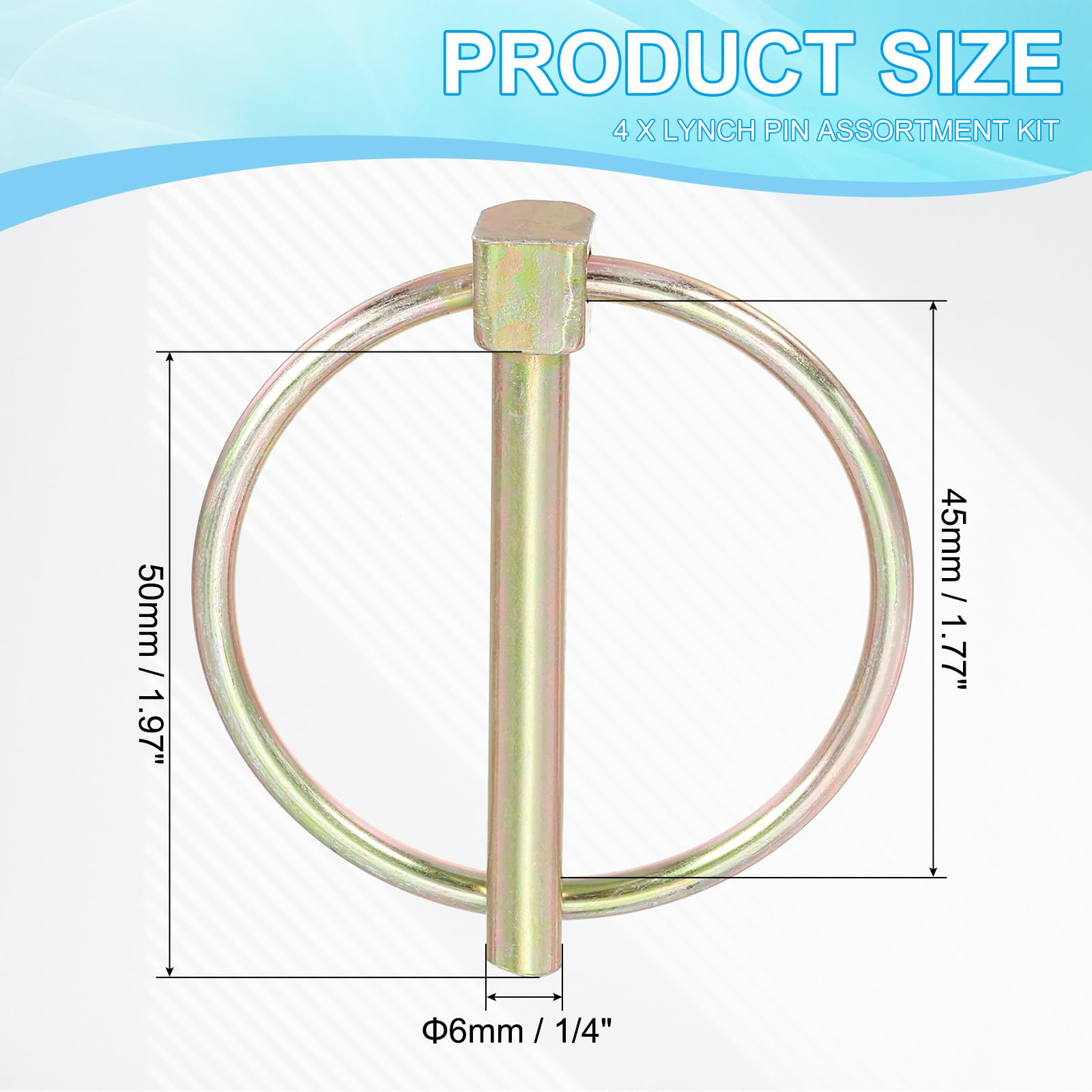 PATIKIL 1/4 x 1.97" Linch Pin - Image 2