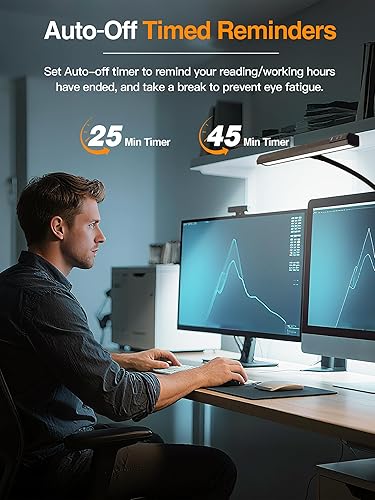 Miniatura 6 de LED Desk Lamps for Home Office,5 Color+9 Brightness Desk Light,Touch & Remote Control,1000 Lumen Bright Monitor Light with Timer,12W USB Adapter