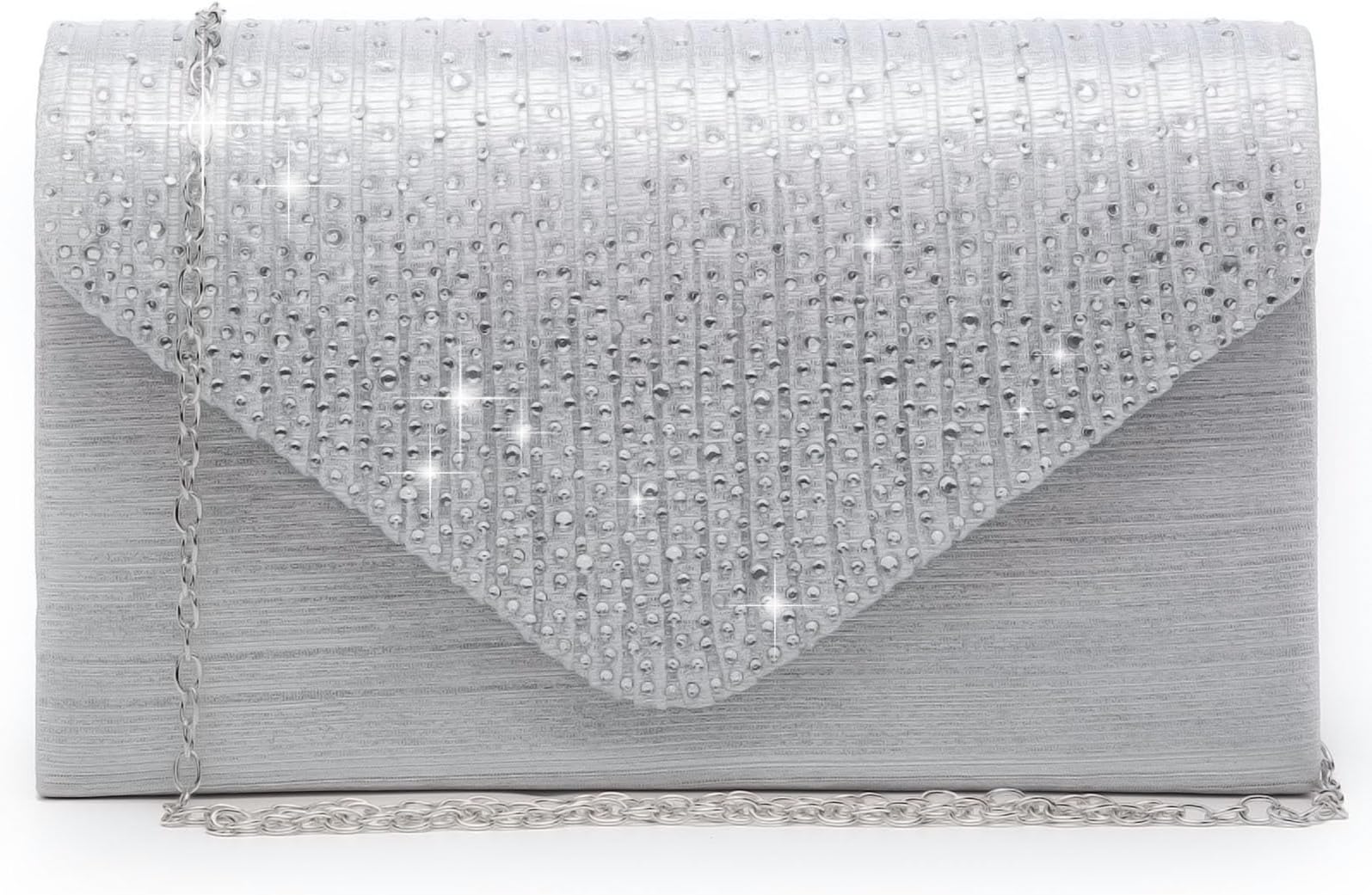 Ladies Frosted Satin Evening Clutch Purse Bag Crossbody Handbags Party Prom Wedding Envelope