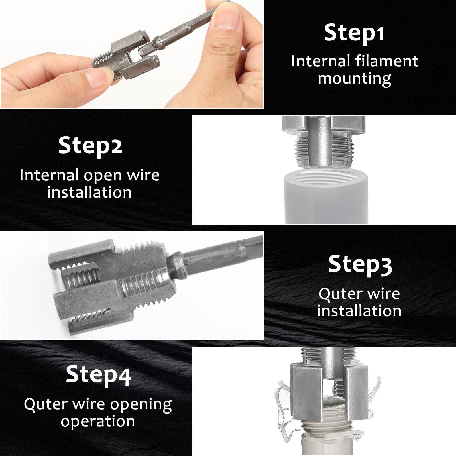 10 Pcs Filiera Per Filettatura, Filettatrice Per Tubi Idraulici Per Trapani Elettrici, Kit Filettatura Maschio E Femmina,Filettatrice Manuale,Maschi Per Filettatura, Utensile Per Filettare Tubi Pvc