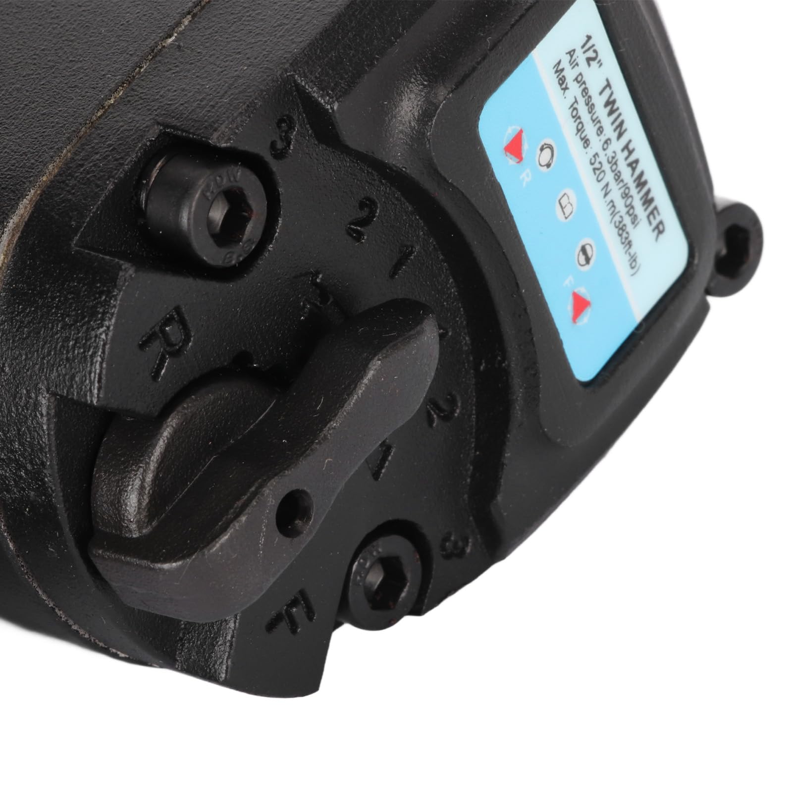 FTVOGUE 1 Chiave a Percussione Pneumatica da 2 Pollici Pistola a Percussione Pneumatica in Acciaio Legato 520 Nm 7500 Giri/min Doppio Martello Regolatore a 5 Posizioni per Meccanici di Manutenzione