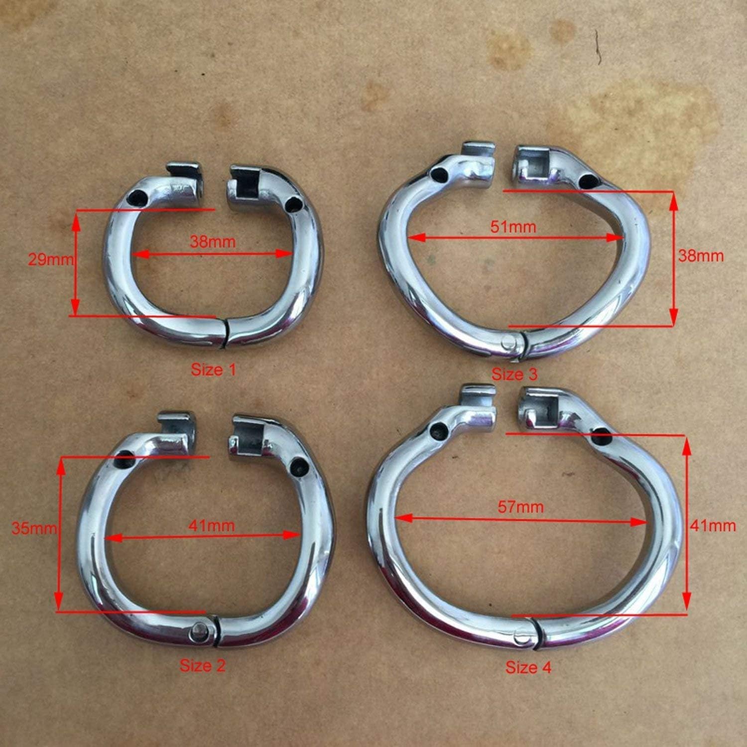 QGHFE SHIRT Male Briefs Ergonomic Stainless Steel Stealth Lock Male Chastity Cock Cage Fetish Virginity P`ênís Lock Cock Ring Chastity Belt,Size 4,Cock Ring