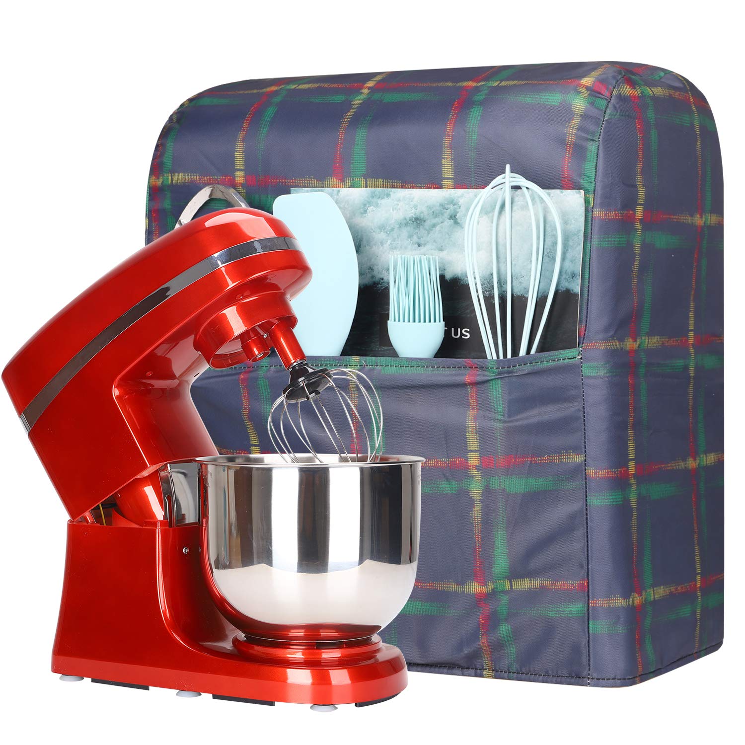 5-8 Quart Kitchen Aid Mixer Cover Accessory, Stand Mixer Attachments Cover with Pockets, Mixer Dust Cover Compatible with Kitchenaid Mixers, Hamilton Mixers, Fits All Tilt Head & Bowl Lift Models