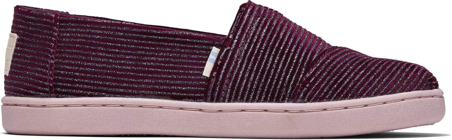 TOMS Unisex Child Espadrille Loafers-shoes, Cabernet Glitter Nkt, 5 Big Kid US