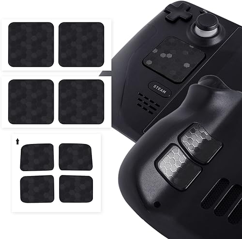 Protector táctil compatible con Steam Deck Touch Trackpad (protector de trackpads + protector de 4 teclas, hexagonal de panal - negro)