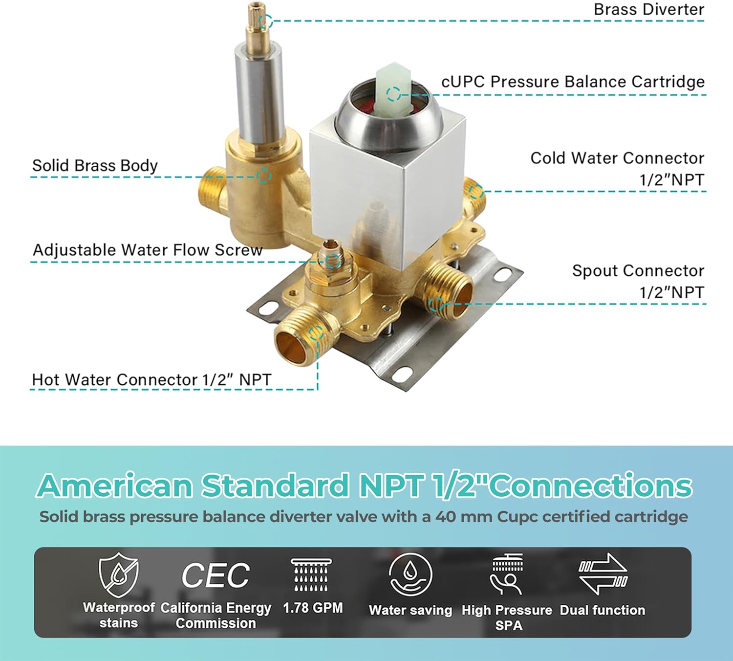 WELLFOR Pressure Balance Valve with NPT Connections