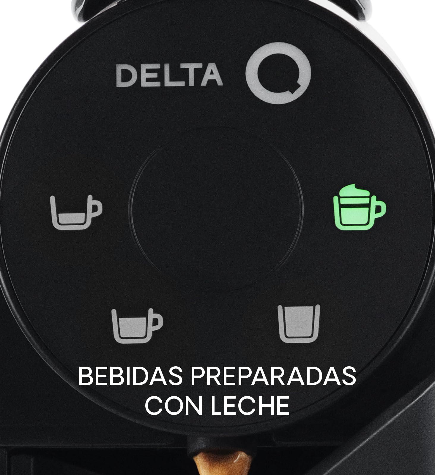 Delta Q | Cafetera Cápsulas Mini MilkQool Negro 20 Bares 0,6 L | Depósito de Leche, 40 Cápsulas Intensidad 10 + 10 Descafeinado