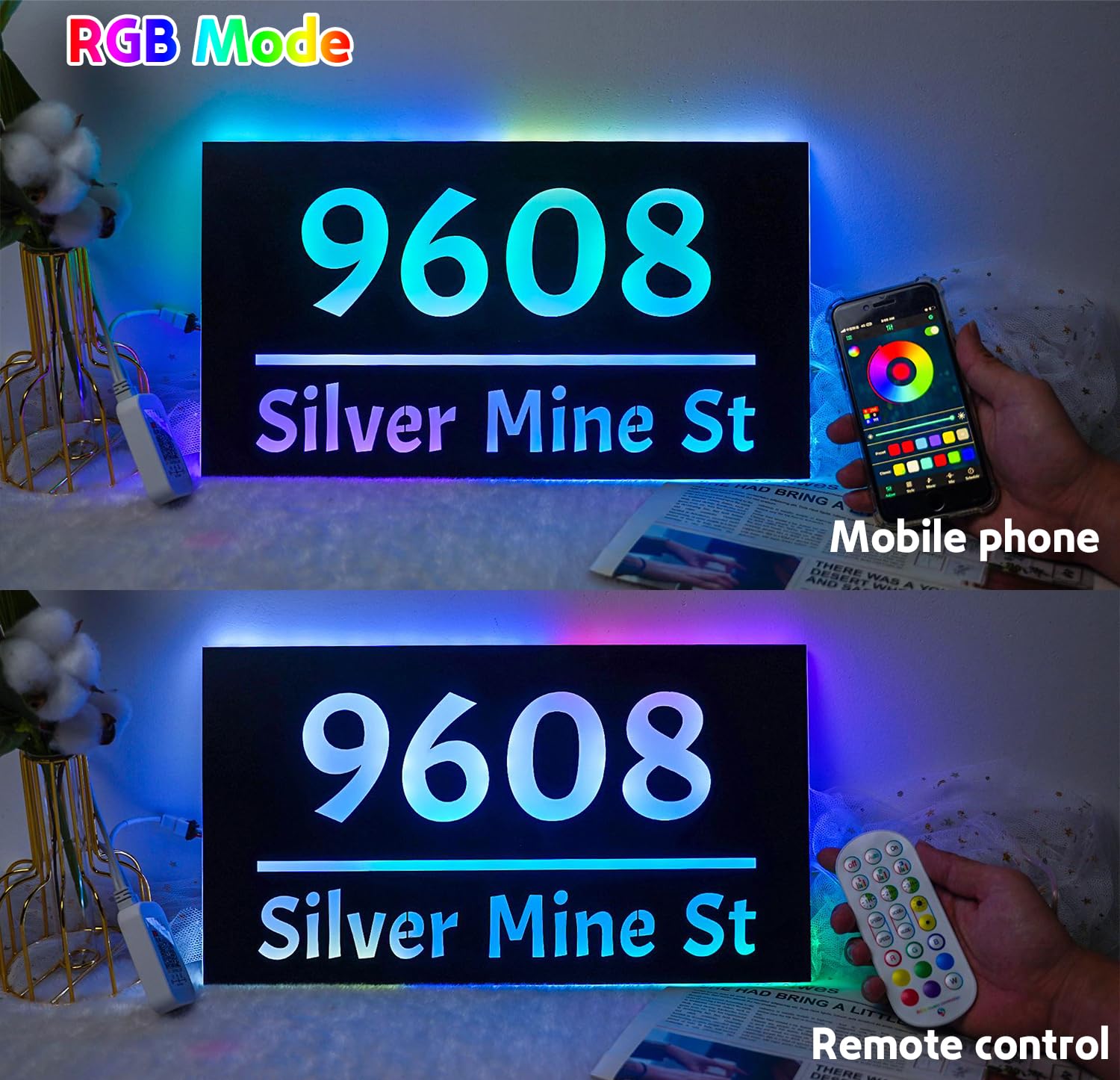 Numeri Civici LED Personalizzati, design adatti al tuo stile, numeri civici illuminati, adatti per insegne luminose esterne