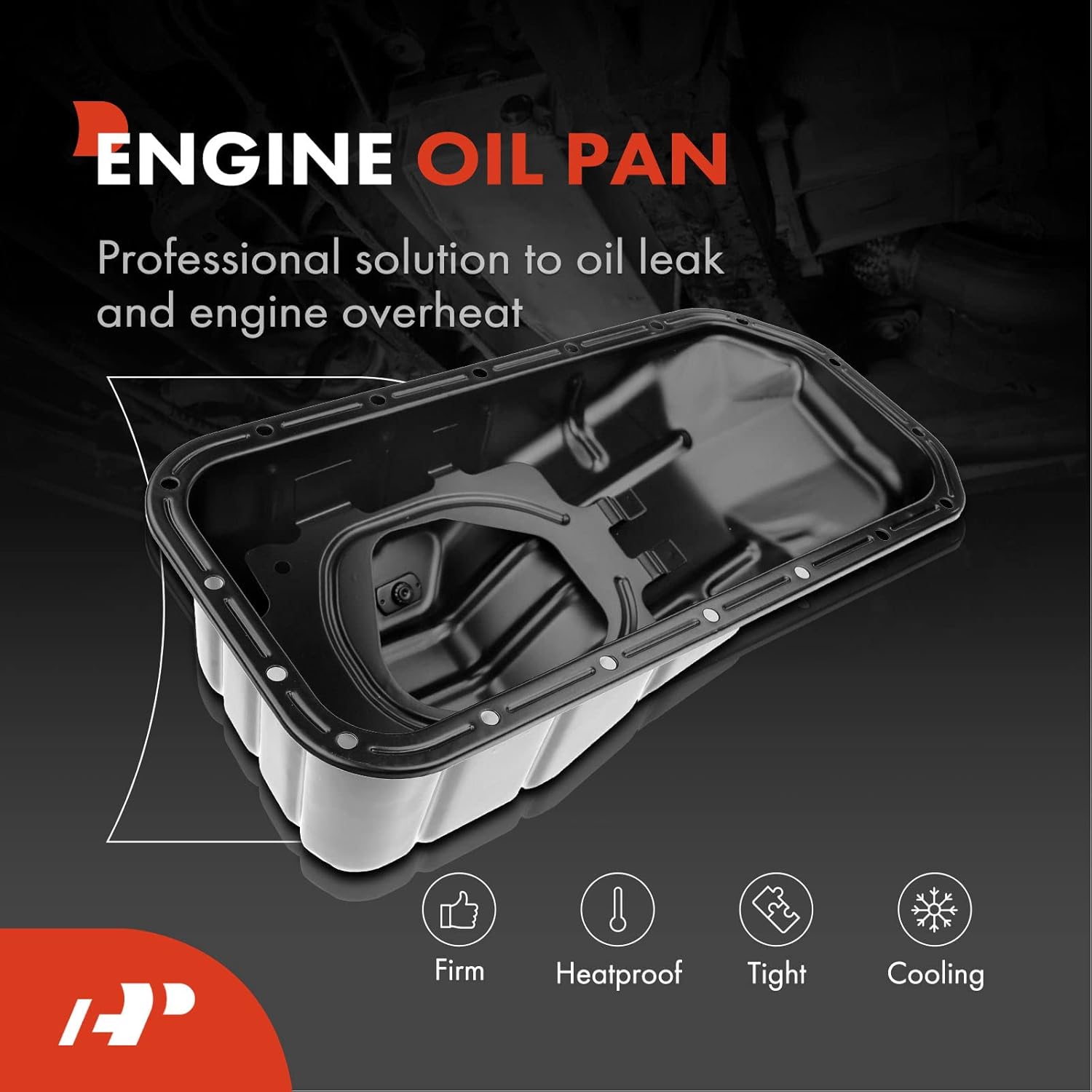 A-Premium Engine Oil Pan Sump with Drain Plug Compatible with Toyota Tacoma 1995-2004, 2.4L, RWD