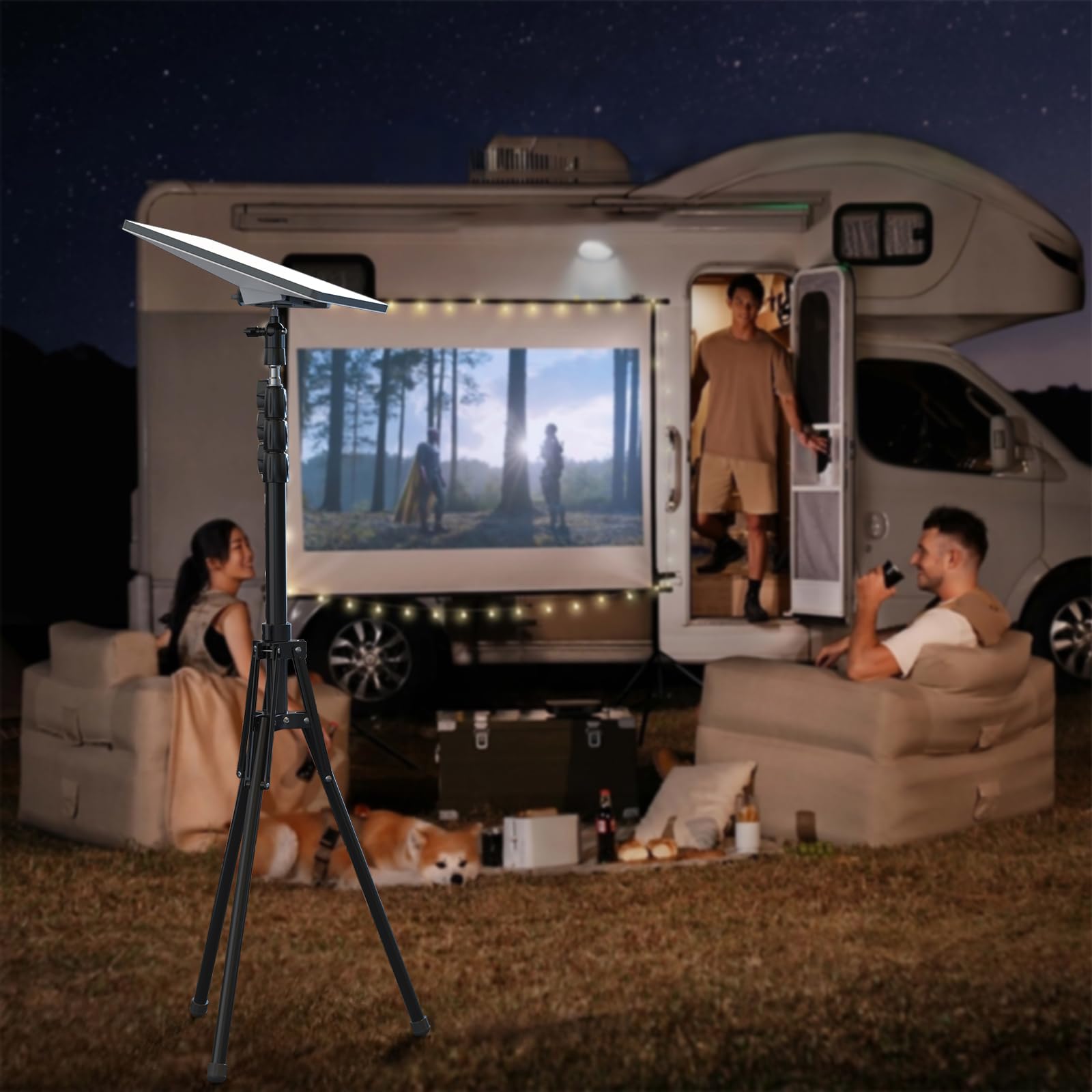 Starlink Mini trépied Starlink Mini trépied en alliage d'aluminium, hauteur réglable 165,1 cm avec filetage de 6,35 mm à 20, compatible avec Starlink Mini/Mini X Standard Dishy