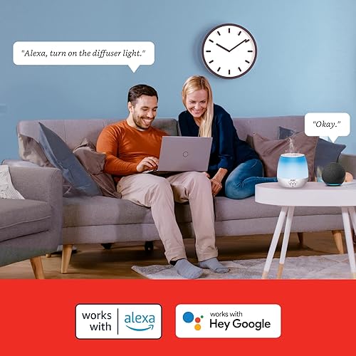Miniatura 5 de Sengled Difusor inteligente de aceite esencial WiFi, difusor ultrasónico de aromaterapia de 5.1 fl oz con aplicación Alexa y Google Home y control