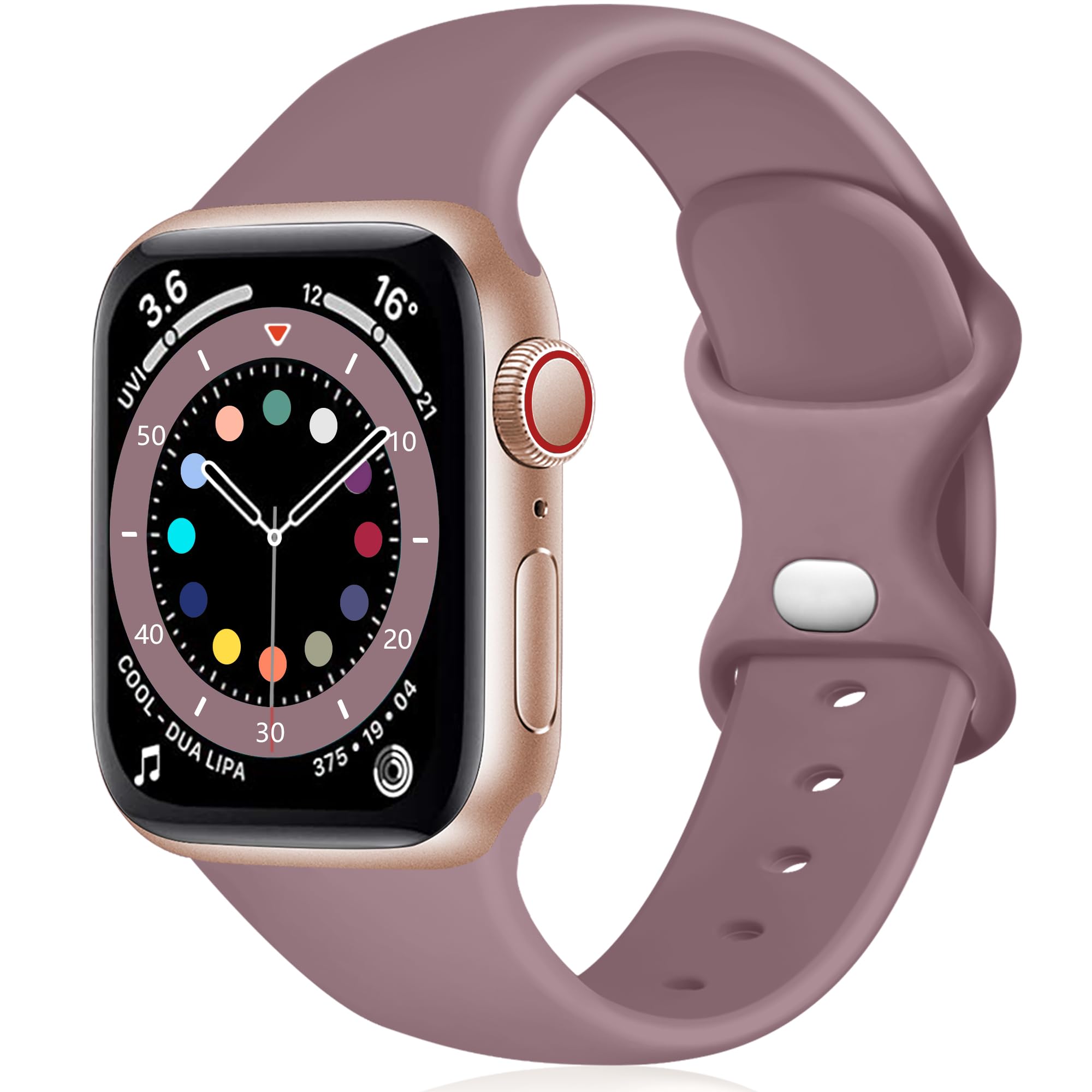 Epova Silicone Strap Compatible with Apple Watch Strap 40mm 38mm 41mm 42mm, Replacement Straps for iWatch SE 3 Series 11 10 9 8 7 6 5 4 3 2 1, Black, Small — view 12