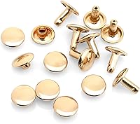 Vista 12 de CRAFTMEMORE Remache de cuero de 0.354 in x 0.472 in, remaches de doble tapa, remaches tubulares de metal rápido, remaches de cuero, 50