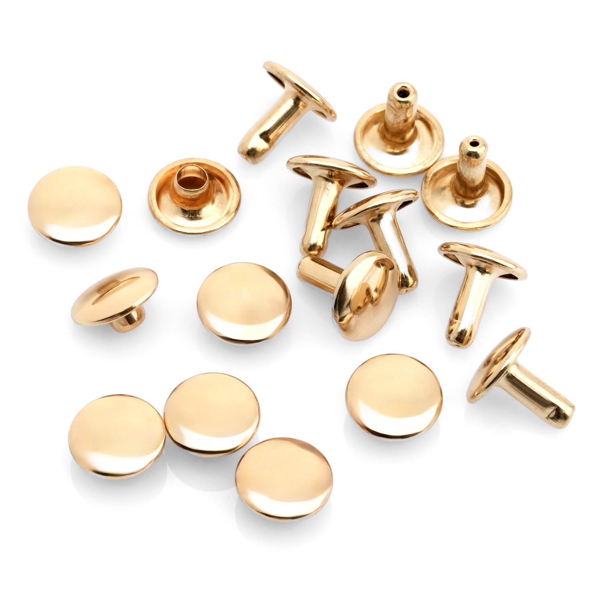 Amazon.com: CRAFTMEMORE 8mm Cap x 8mm Post Leather Rivet Double