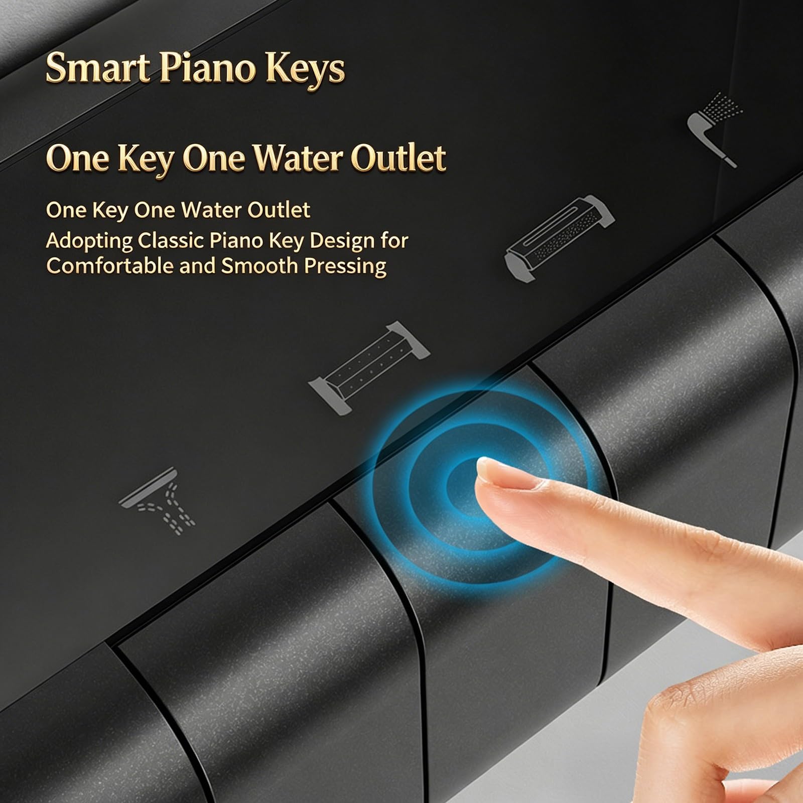 Sistema de ducha termostático, pantalla digital LED, modo de lluvia y mano de 6 pulverizaciones, construcción de cobre de alta gama para una experiencia de baño lujosa