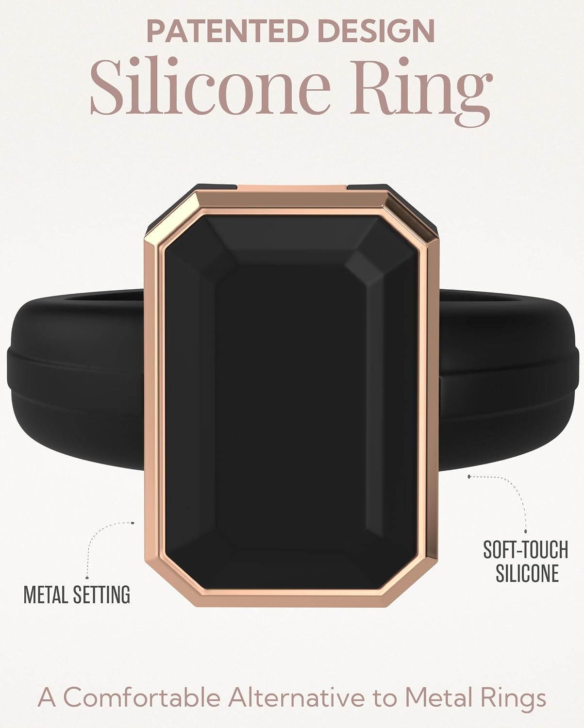 Rinfit Women's Silicone Rings - Anniversary Ring or Promise Ring for Her - Emerald Rubber Wedding Bands Women - Patented Design
