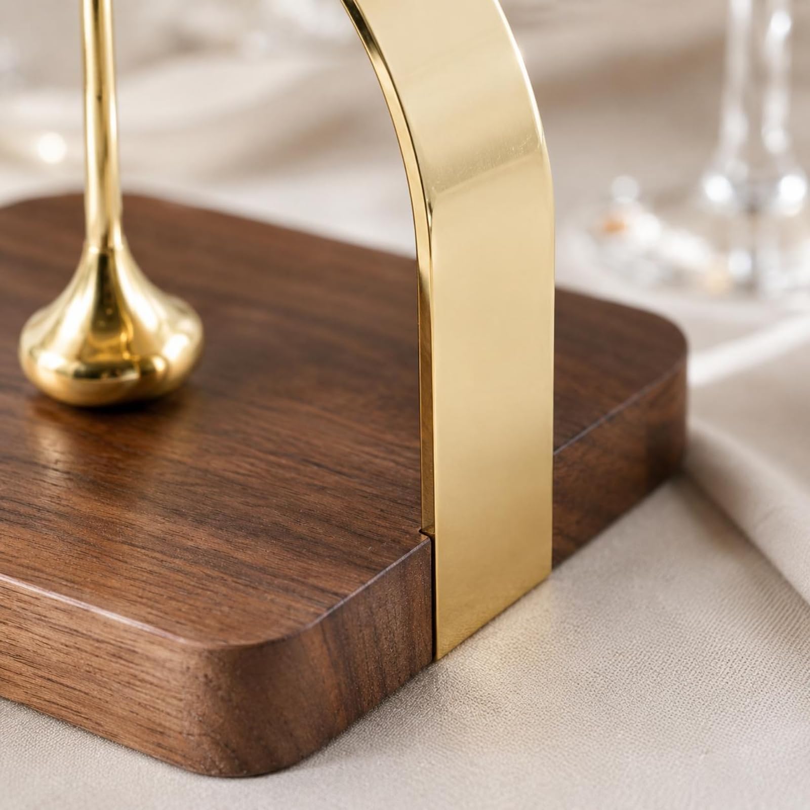 Gralara Porta Pañuelos Acabado Pulido Servilletero Moderno Forma Estable Porta Servilletas Mesa, Dorado, Dorado, 15 15CM