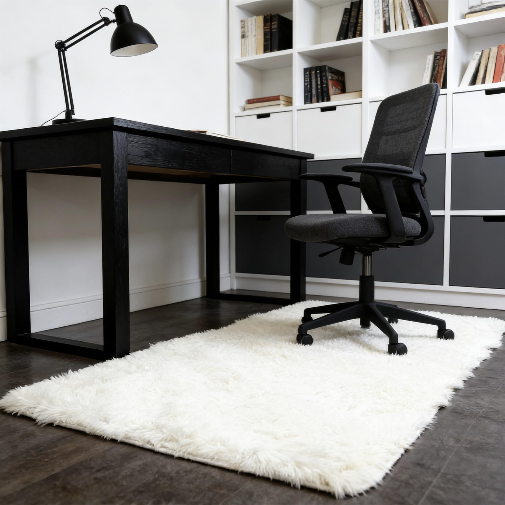 Tapis chambre haut de gamme à poils longs structure douce et élégante 198x150