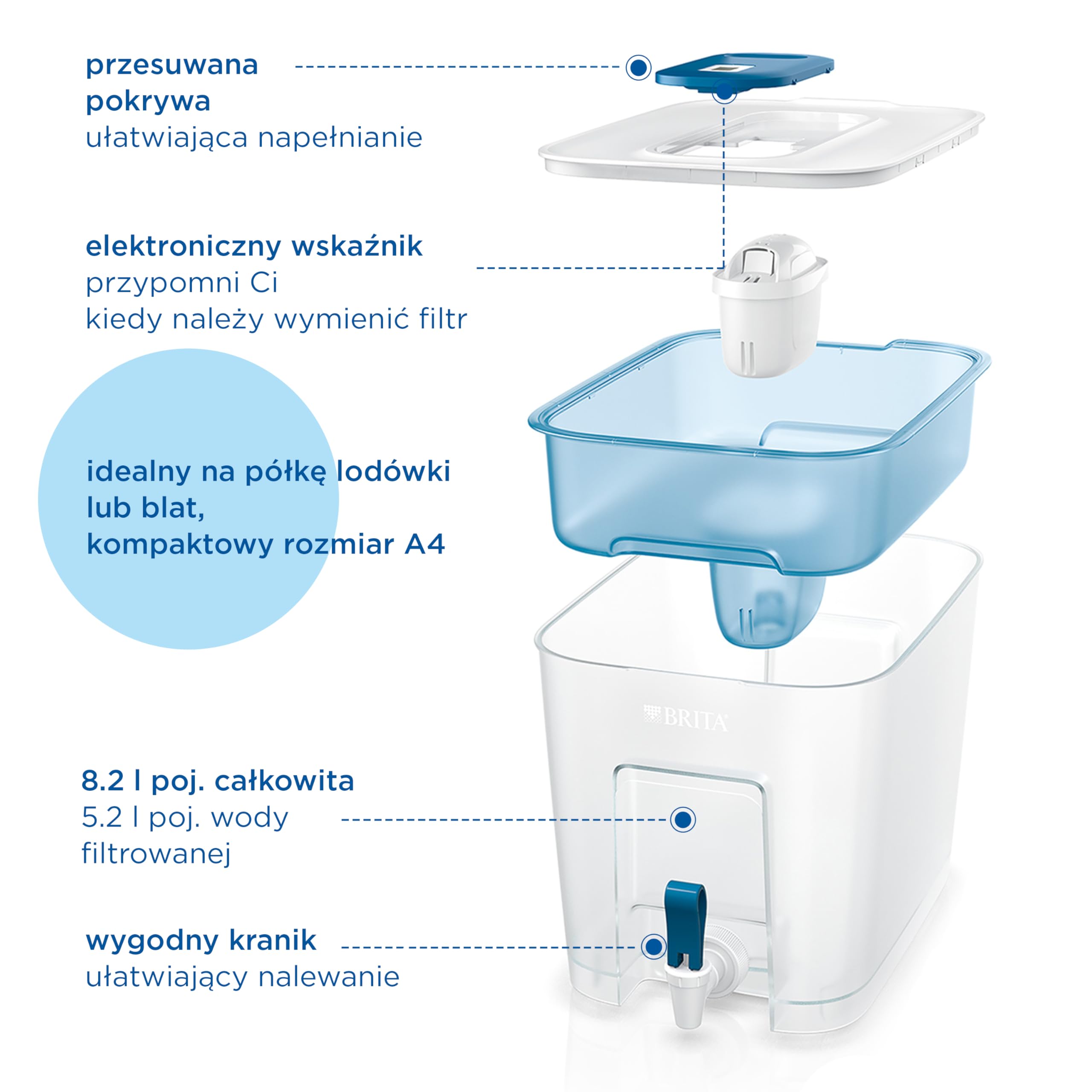 Brita Jarra Filtrante 1052805 Azul 8,2 L