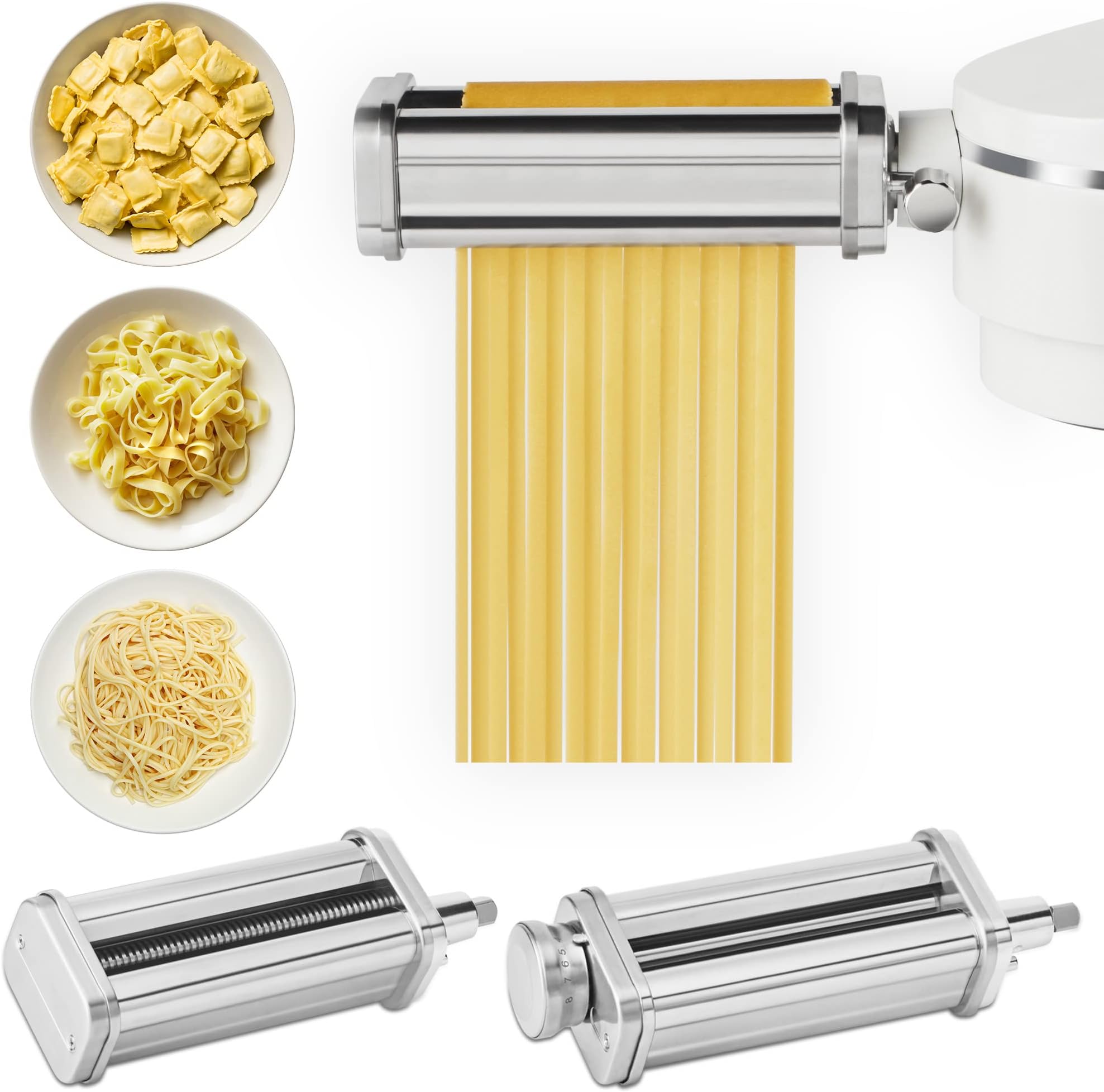 Pasta Maker Attachment for Instant Stand Mixer Pro, Includes Pasta Roller, Fettucine Cutter and Spaghetti Cutter Attachments
