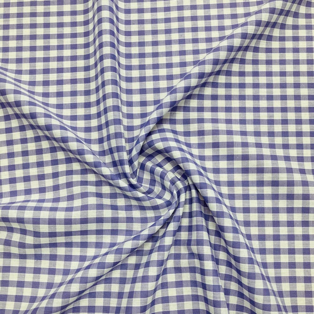 Gingham Check 1/4 Inch Polycotton Fabric (Per Metre) (Lilac)