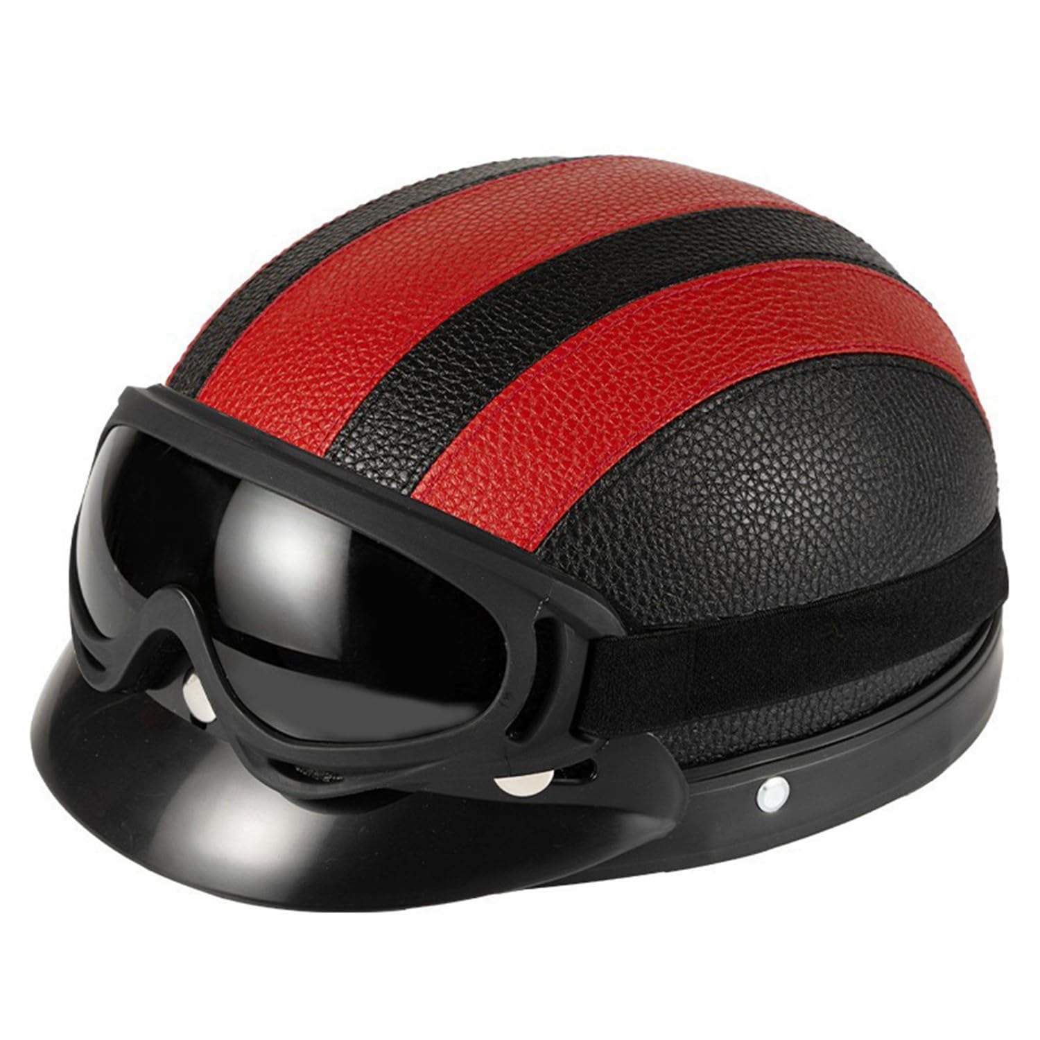 Casco Retrò, Casco Da Motociclista,Casco Jet, Casco Da Motociclista Retrò Leggero Con Occhiali,Certificato ECE,Casco Da Motociclista,Cruiser,Scooter,Mezzo Casco,Uomo E Donna,ABS