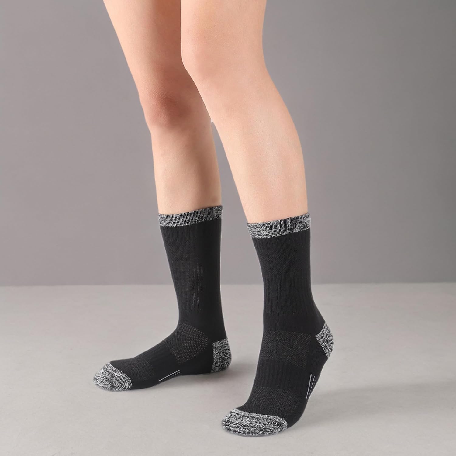 Crew Socks for Women Hiking Athletic Running Walking Cushioned Compression Cotton Socks 6 Pairs - Image 8